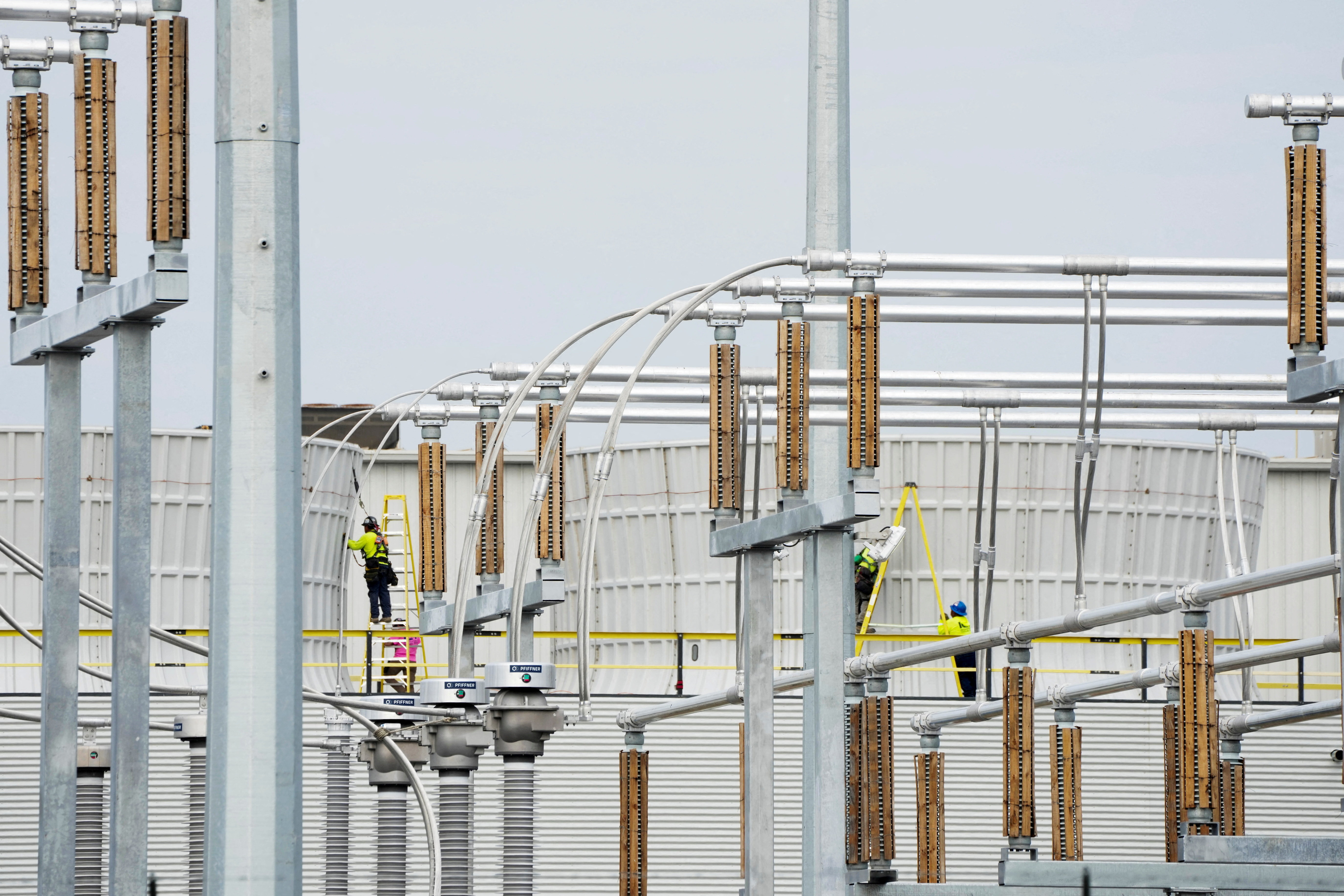 Workers at Elon Musk’s xAI facility, which houses a large supercomputer known as Colossus, used for Artificial Intelligence data processing, in Memphis, Tennessee, the US, on September 11, 2025