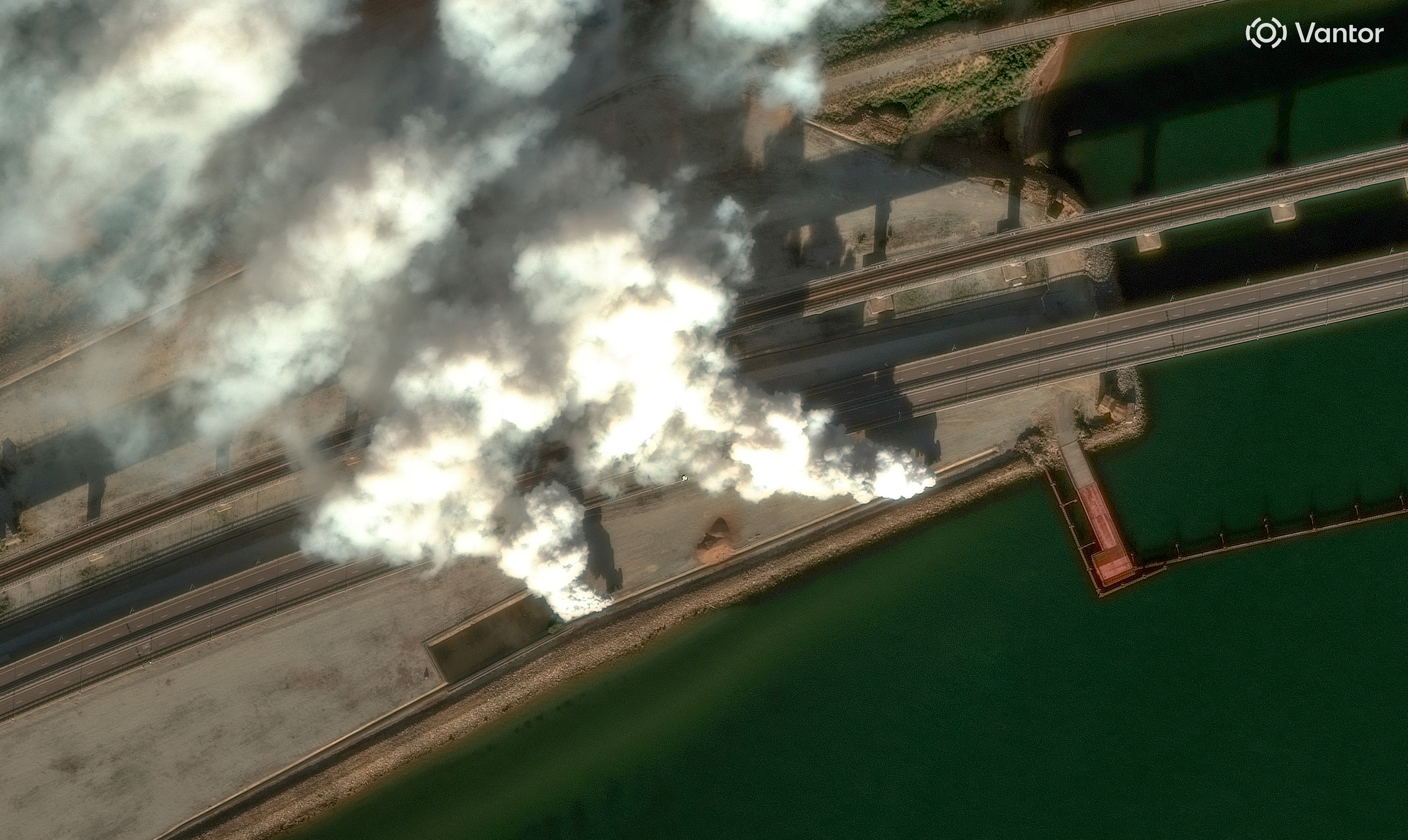 A satellite image shows