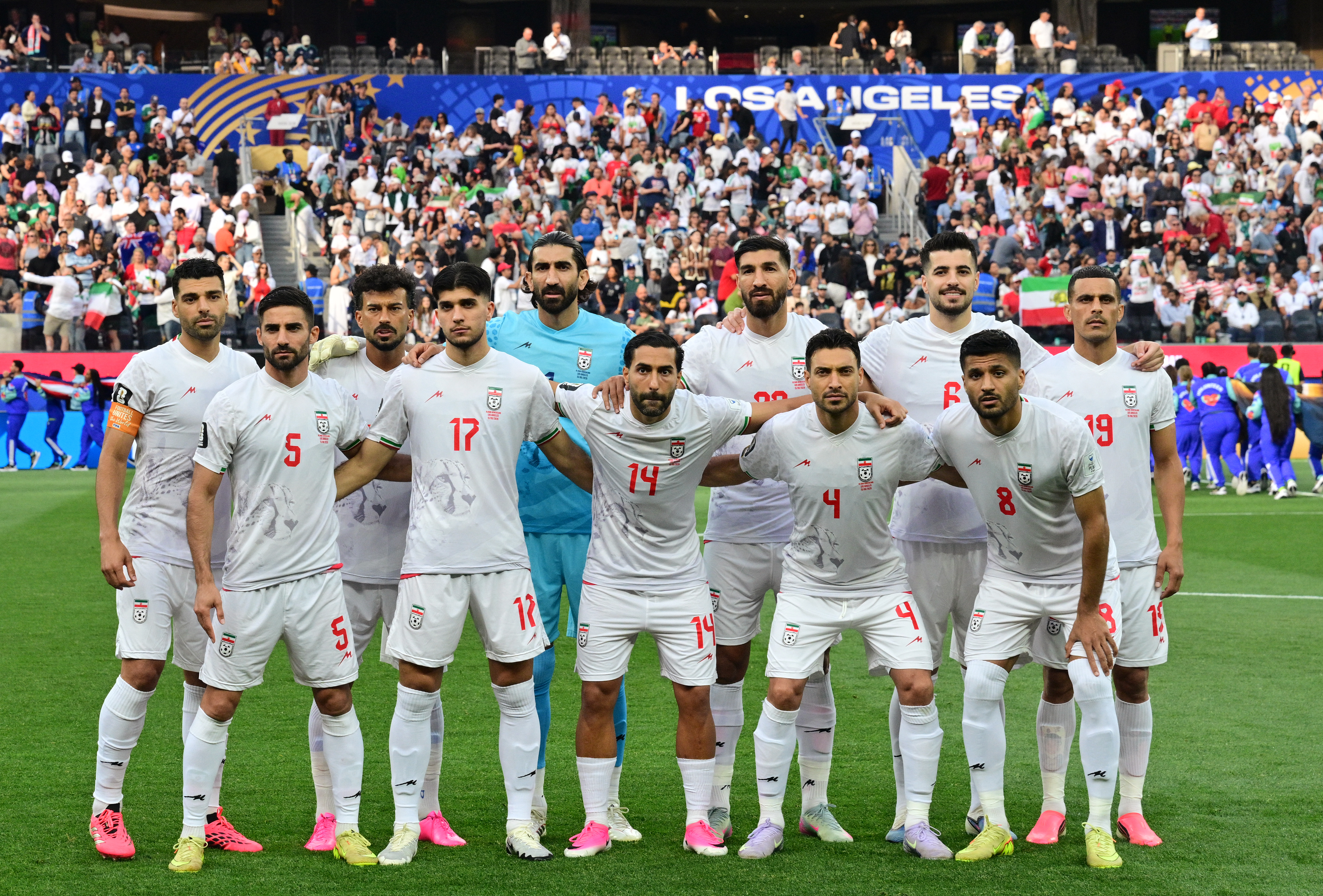 Iran's players pose for a team photo.