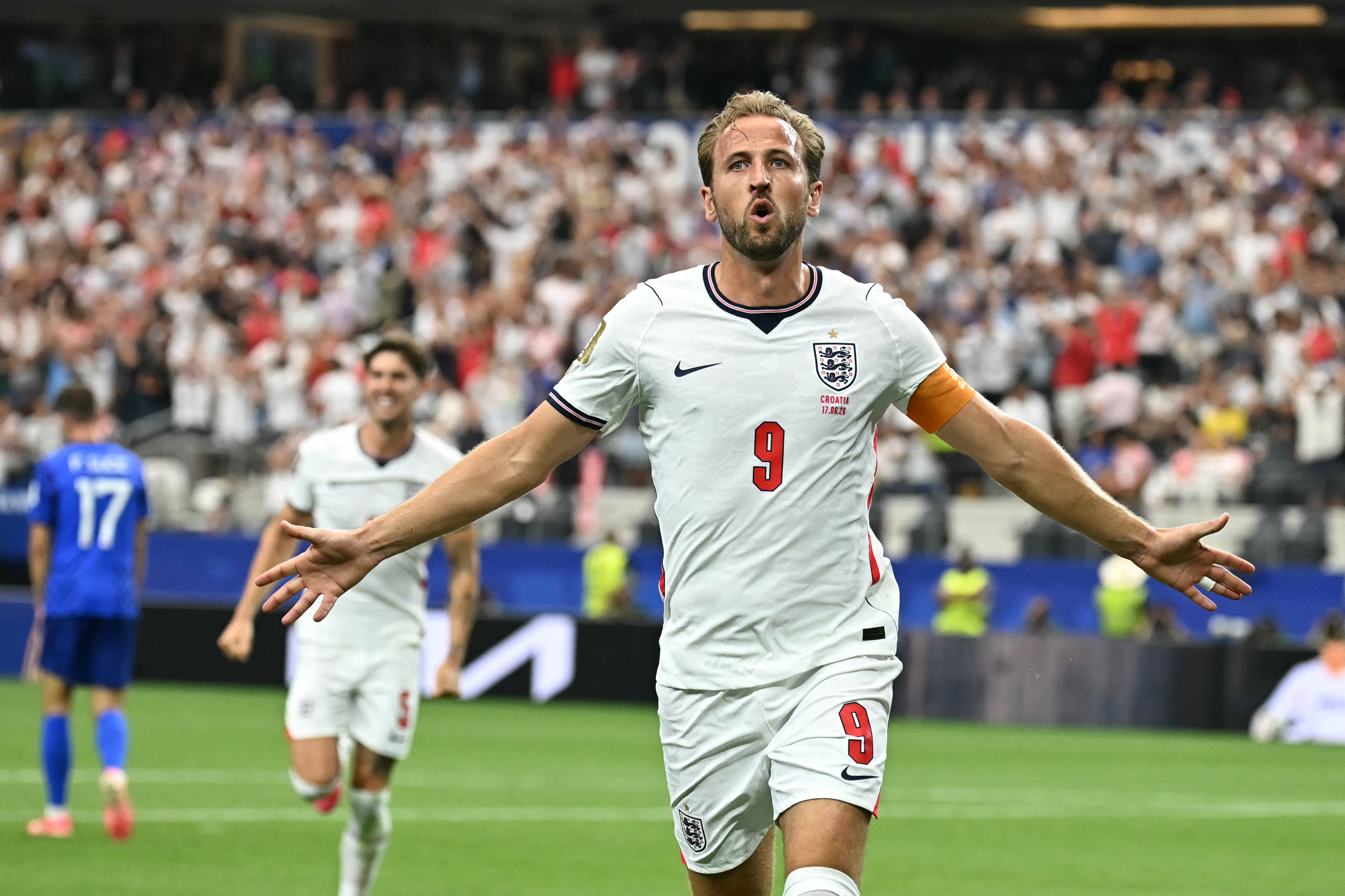 Harry Kane reacts.