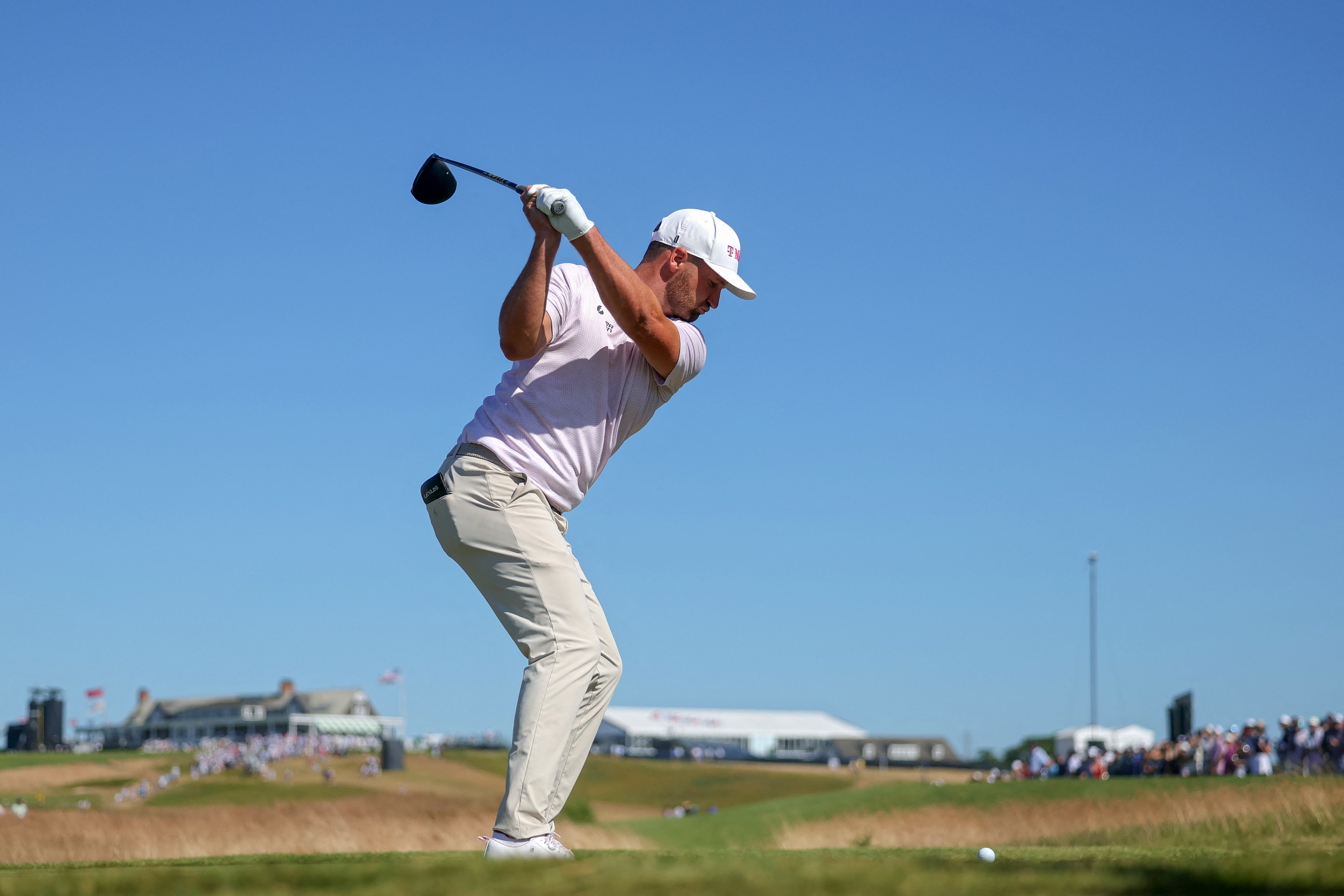 Wyndham Clark held on through challenging ⁠conditions and an unfriendly crowd at the 2026 US Open to record a ⁠rare wire-to-wire victory