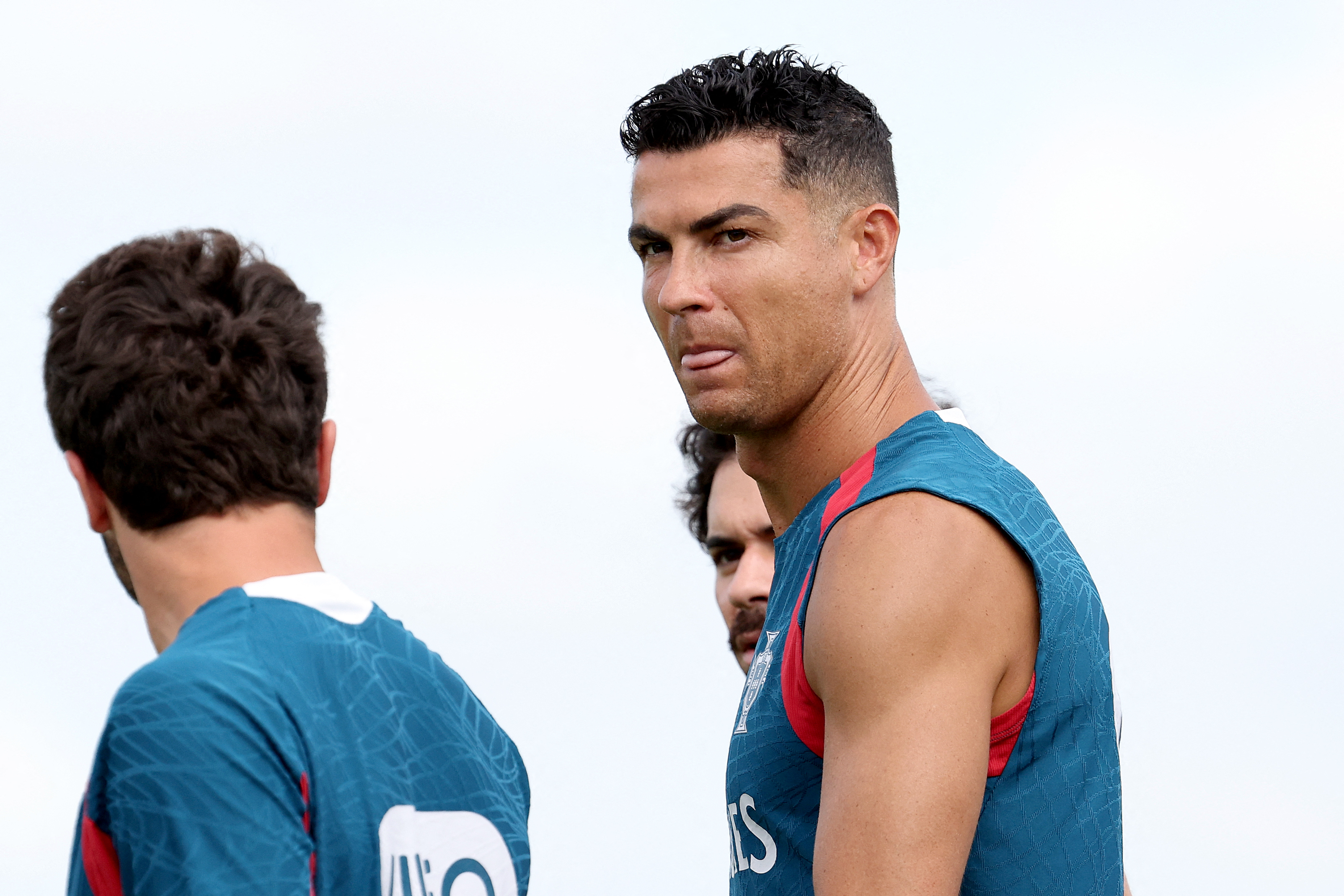 Cristiano Ronaldo reacts.