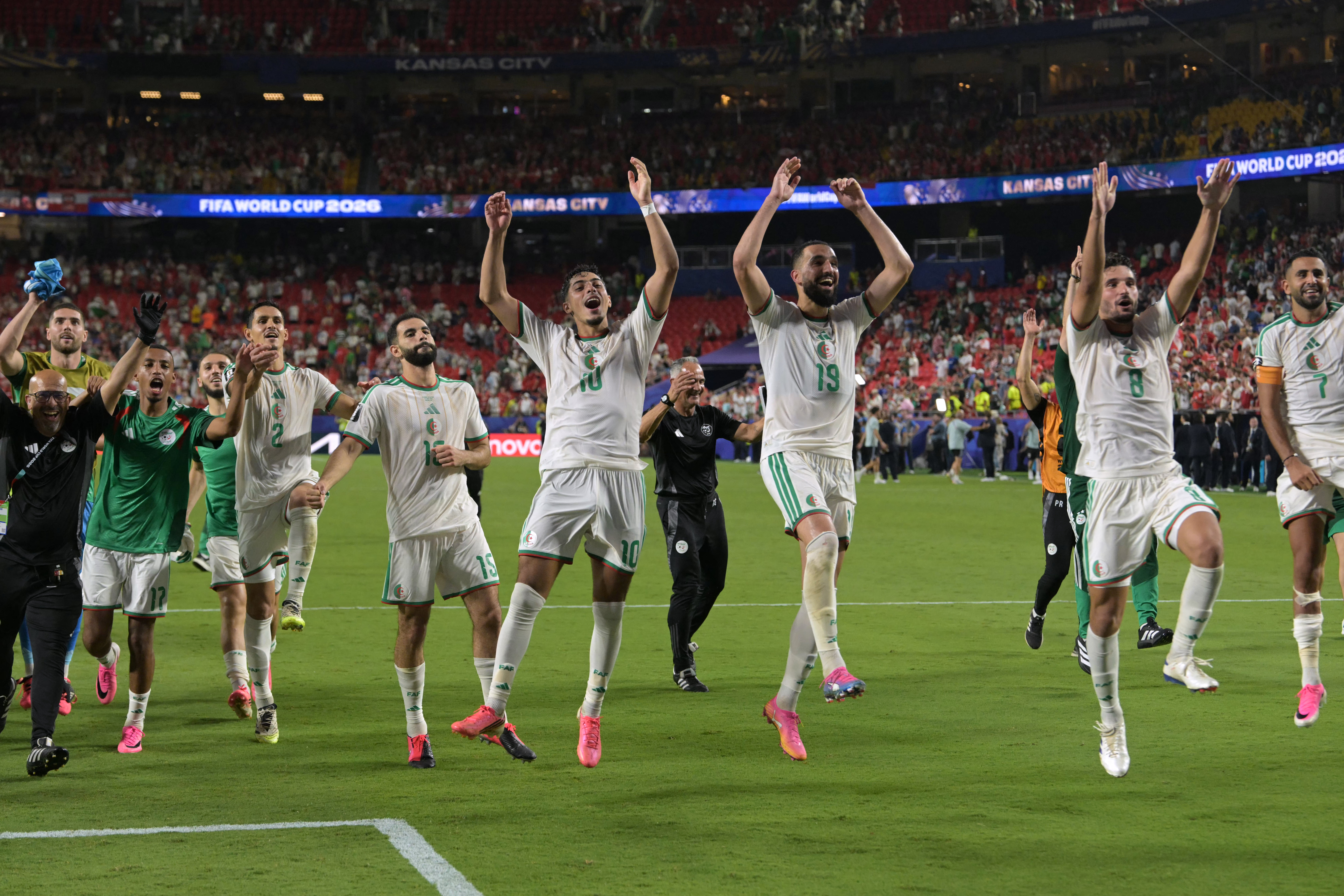 Algeria players react.