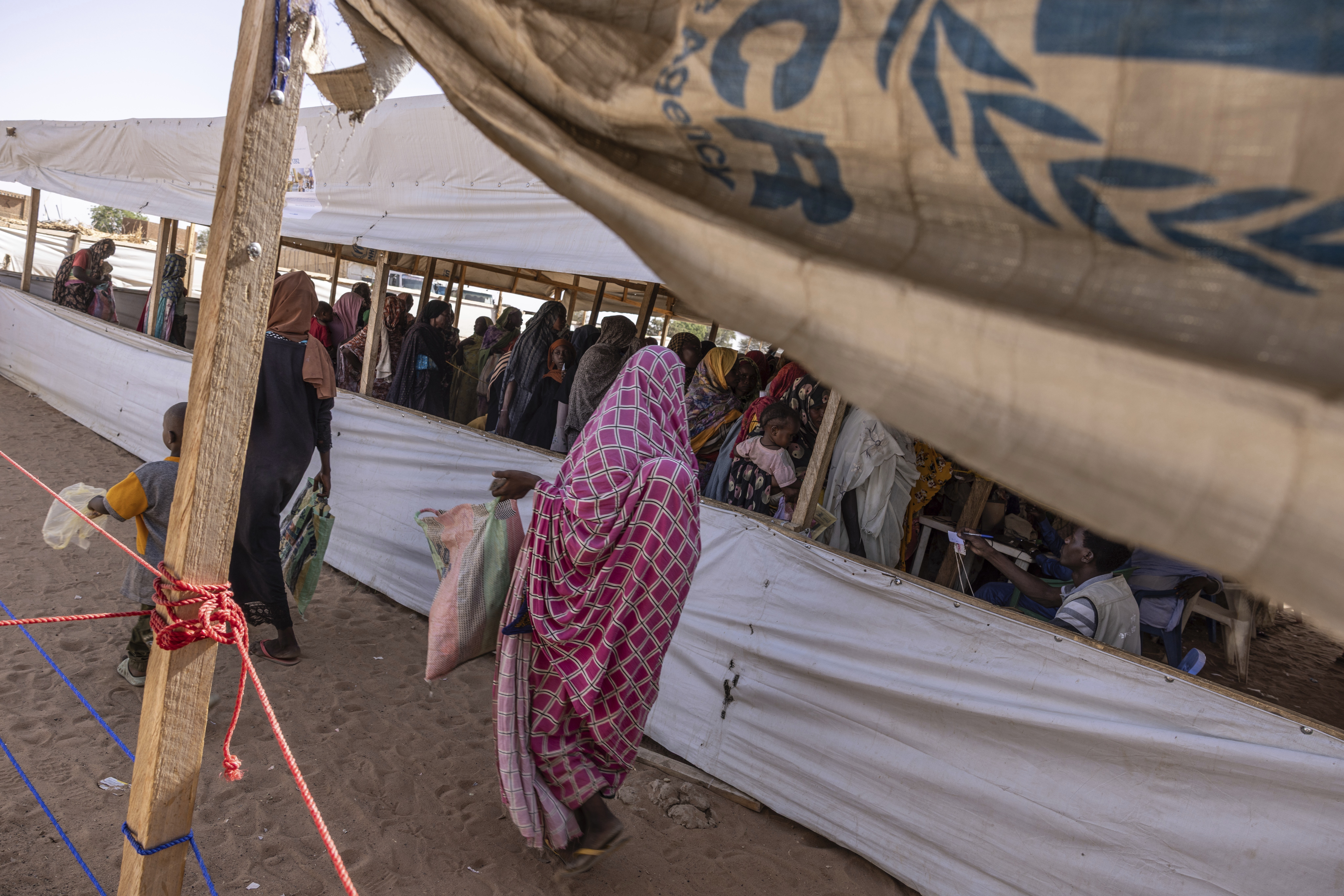Refugees in a camp.