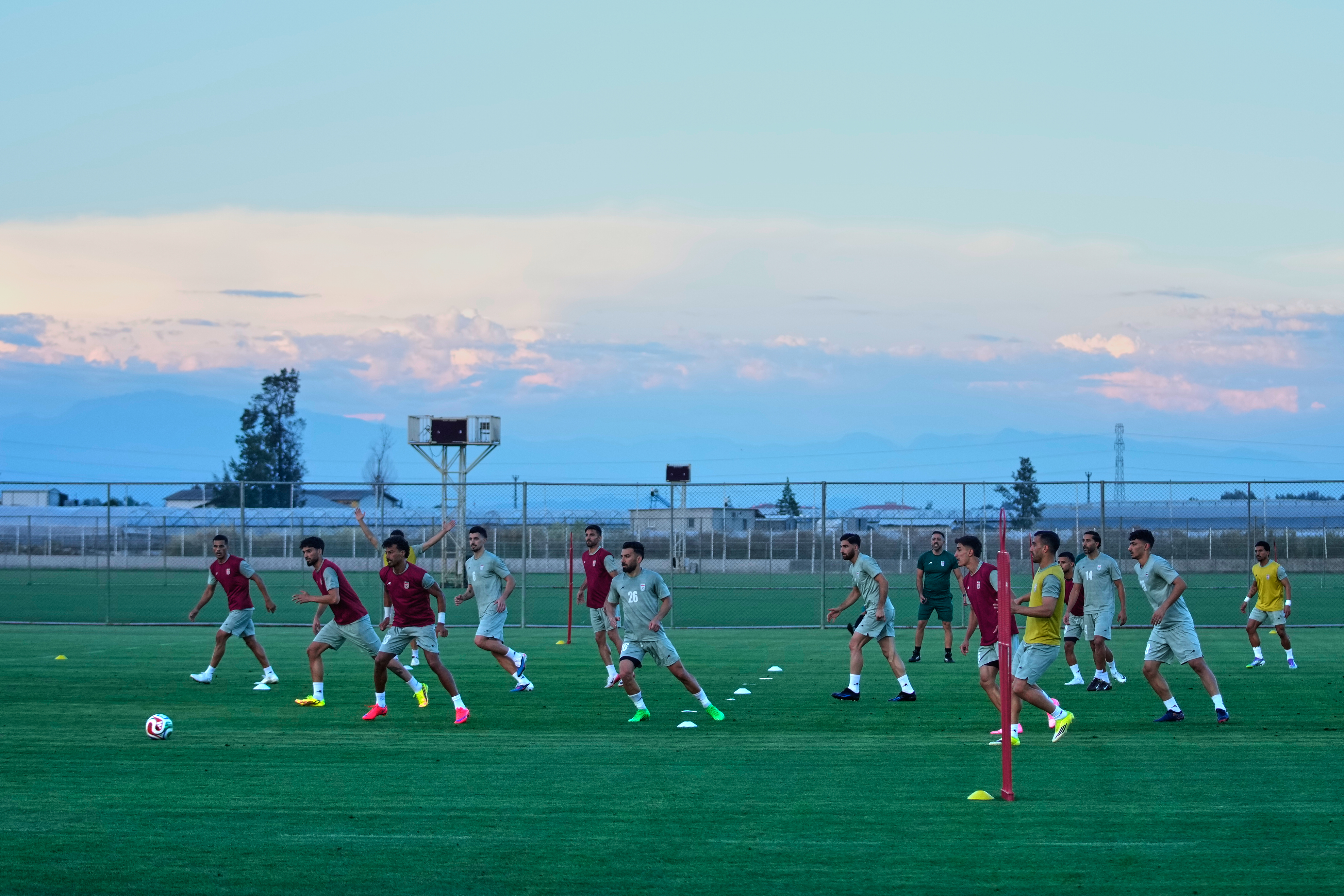 Iran's players work out during a training session, in Antalya, southern Turkey,