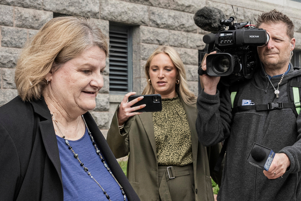 Hannah Dugan leaves a court hearing
