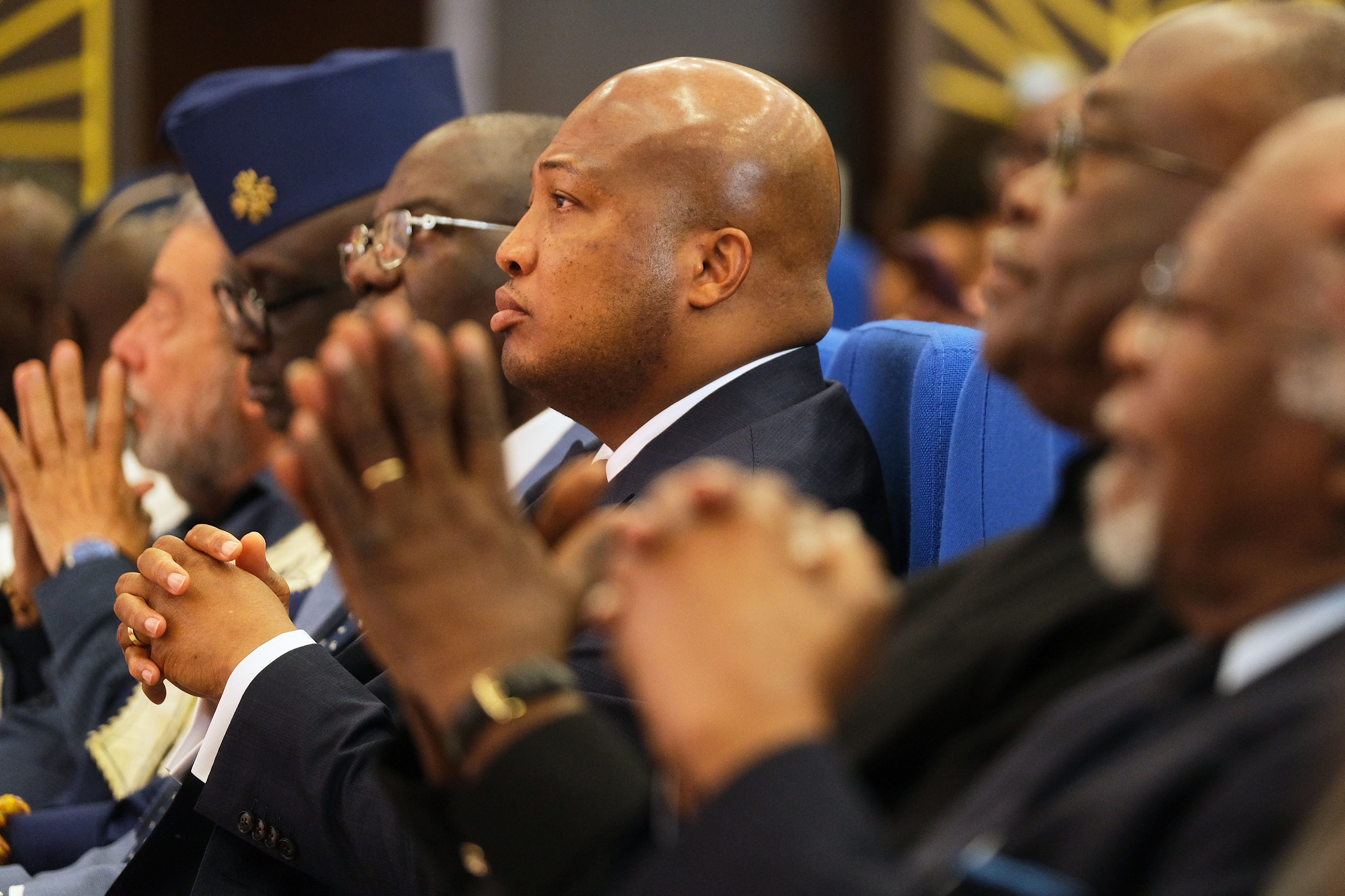 Ghana's Foreign Minister, Samuel Okudzeto Ablakwa, attends the opening of the Slavery Reparations Conference in Accra, Ghana [Reuben Ekow Quansah/AP]