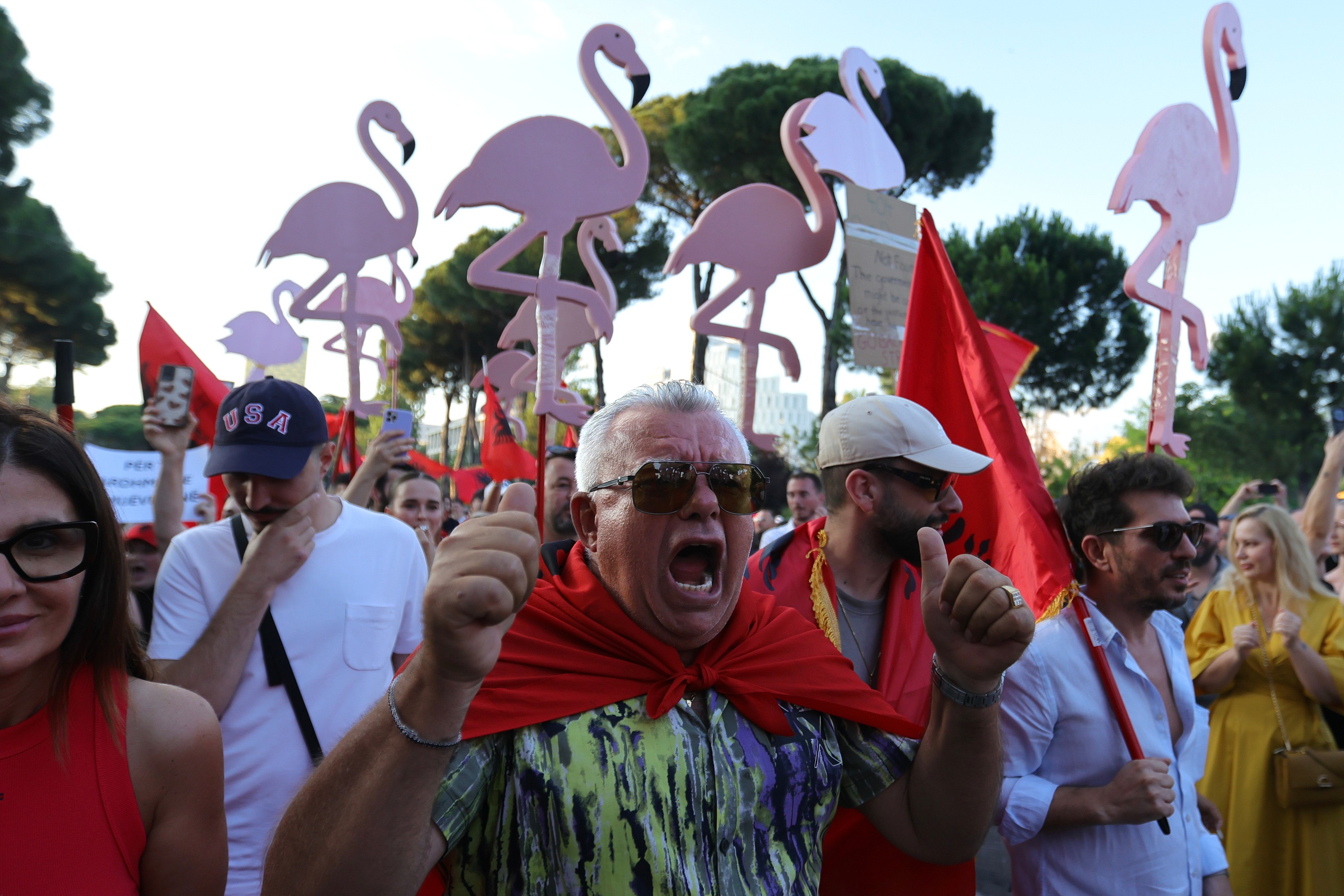Albanian protesters rally against Kushner-backed resort in protected area
