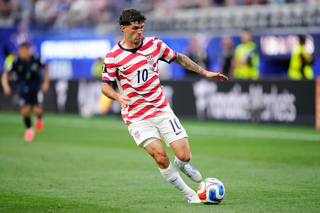 Christian Pulisic of USA controls the ball during the FIFA World Cup 2026 Group D match between USA and Paraguay