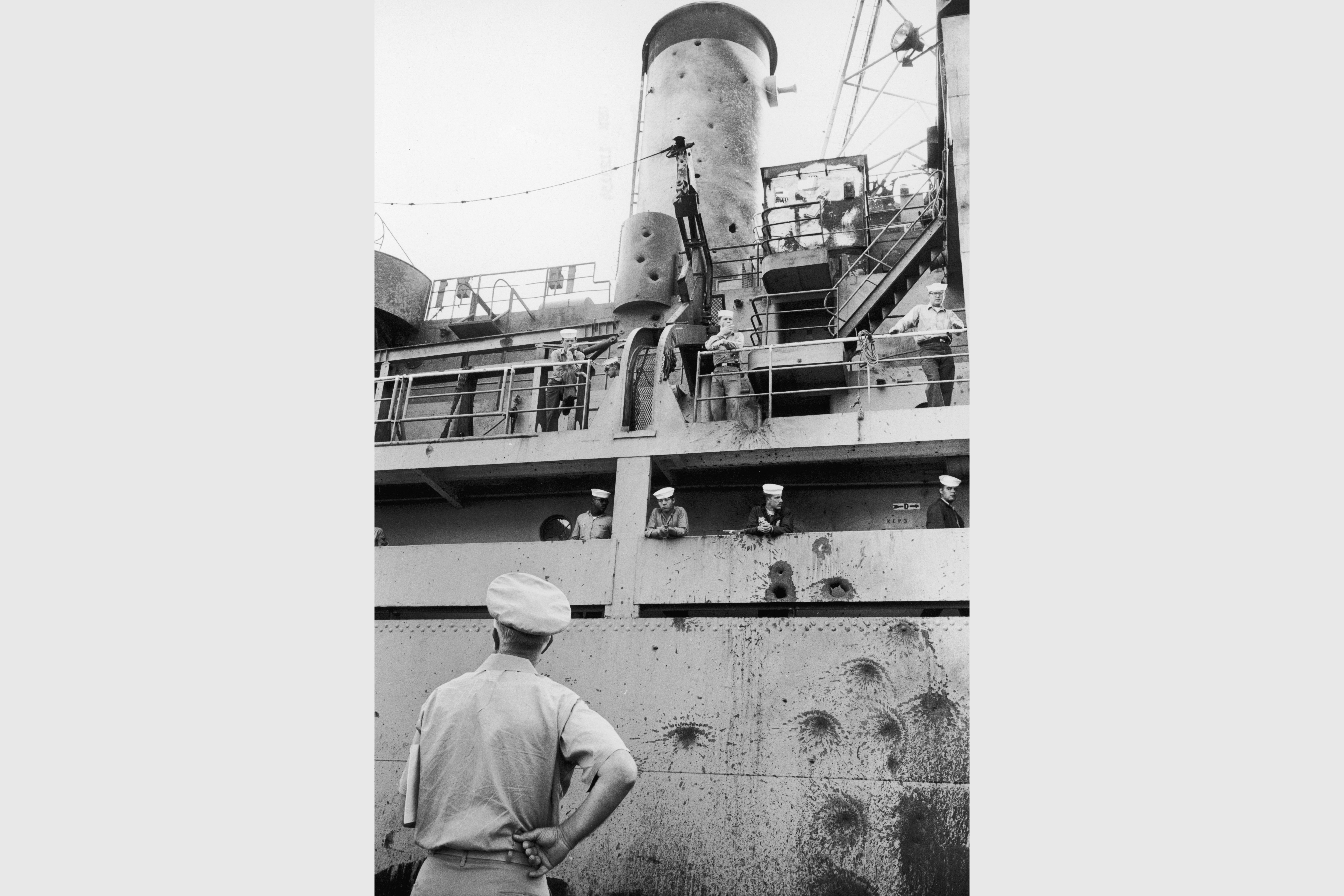 The technical research ship USS Liberty arrives at Valletta, Malta