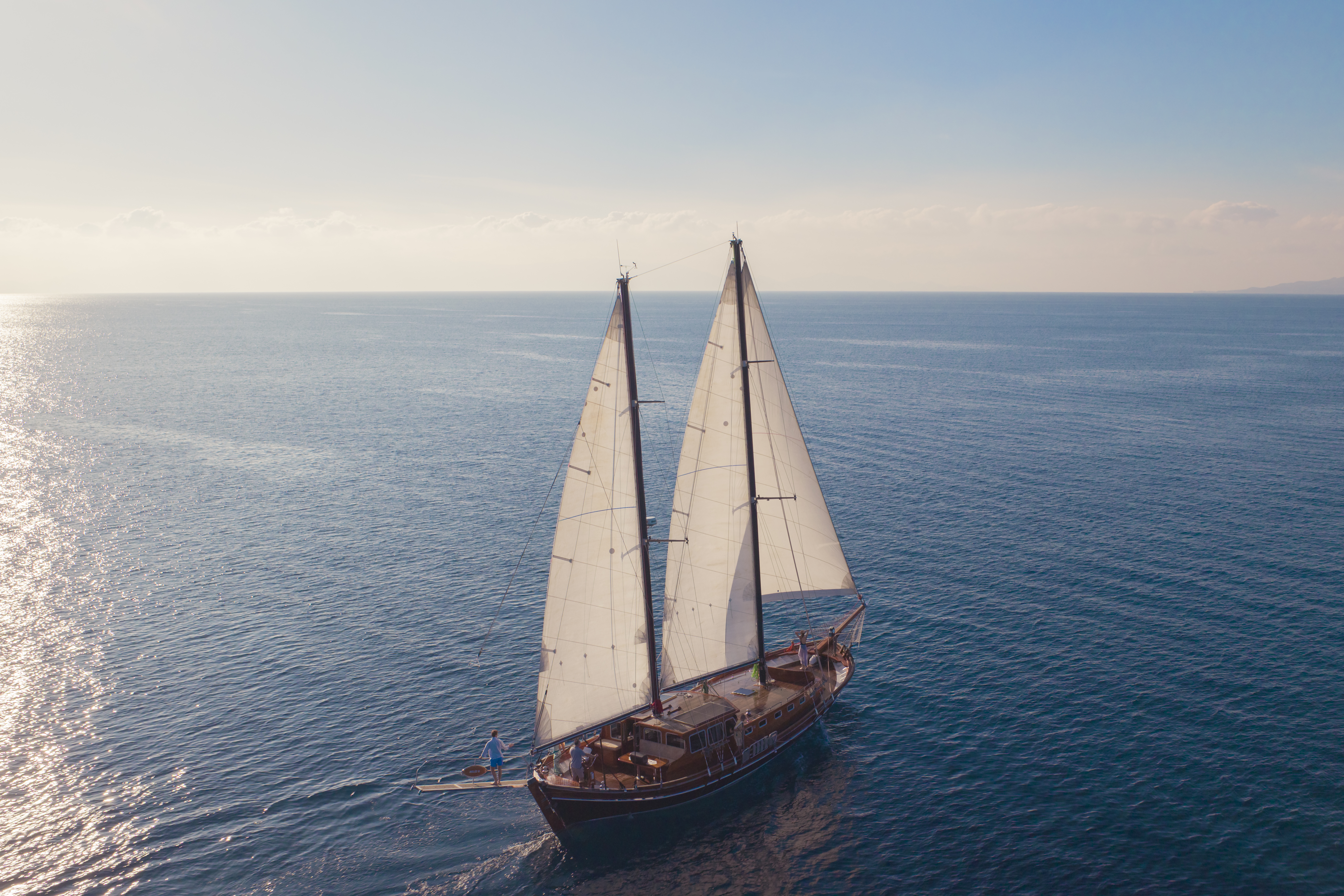 A traditional gulet sailing experience during a blue voyage in Bodrum, Muğla