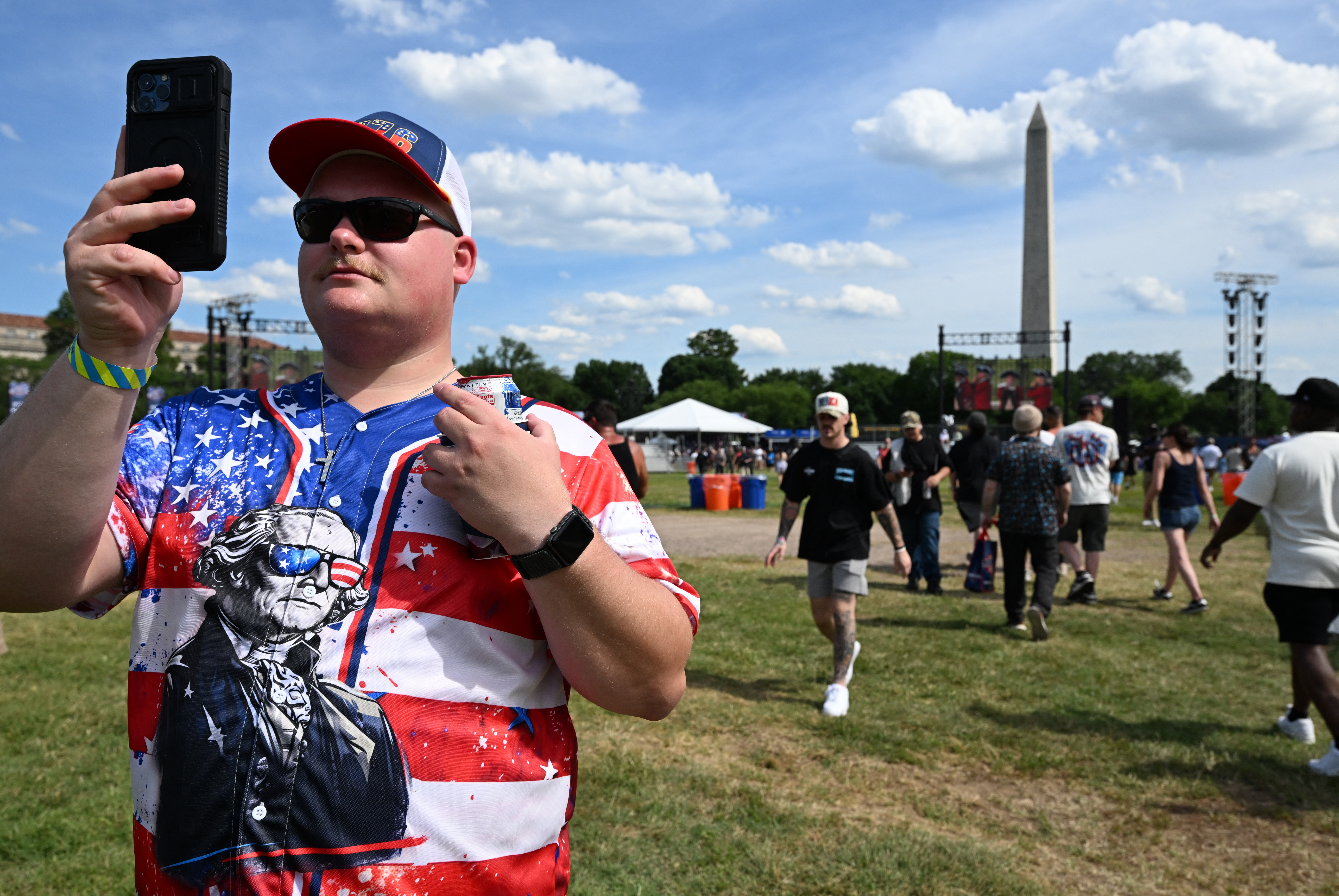 WASHINGTON, DC - JUNE 13: Anthony Geary of Chicago, IL attends UFC Freedom 250 Fan Fest on June 13, 2026 in Washington, DC. President Trump is hosting a series of Ultimate Fighting Championship matches on his 80th birthday on June 14, which the White House is calling "a once-in-a-generation celebration of the American fighting spirit." Matt McClain/Getty Images/AFP (Photo by Matt McClain / GETTY IMAGES NORTH AMERICA / Getty Images via AFP)
