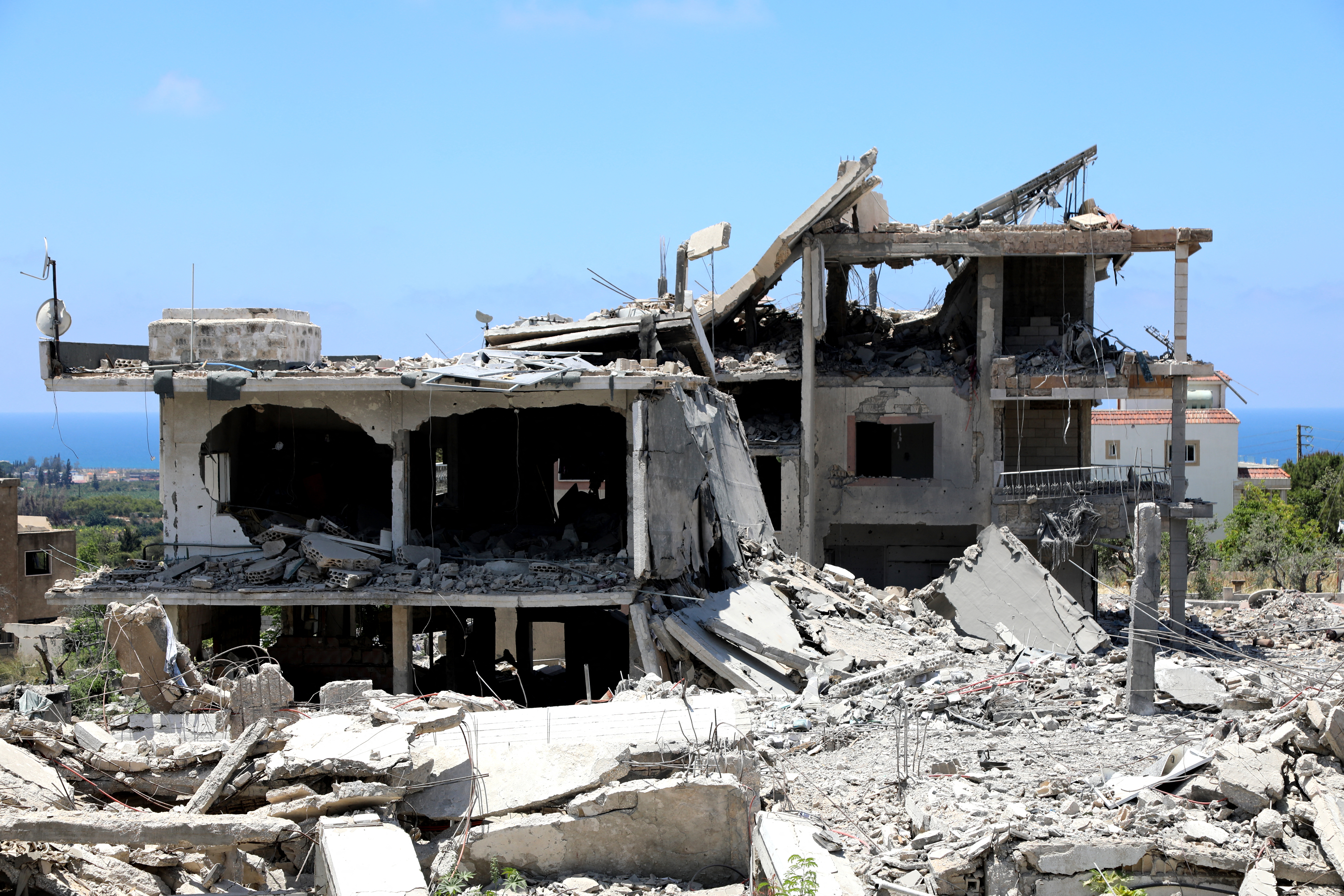 A picture taken on June 19, 2026 shows the site of an Israeli attack that destroyed houses and carpentry shops in the village of Al-Qlailah in the Tyre district in southern Lebanon.