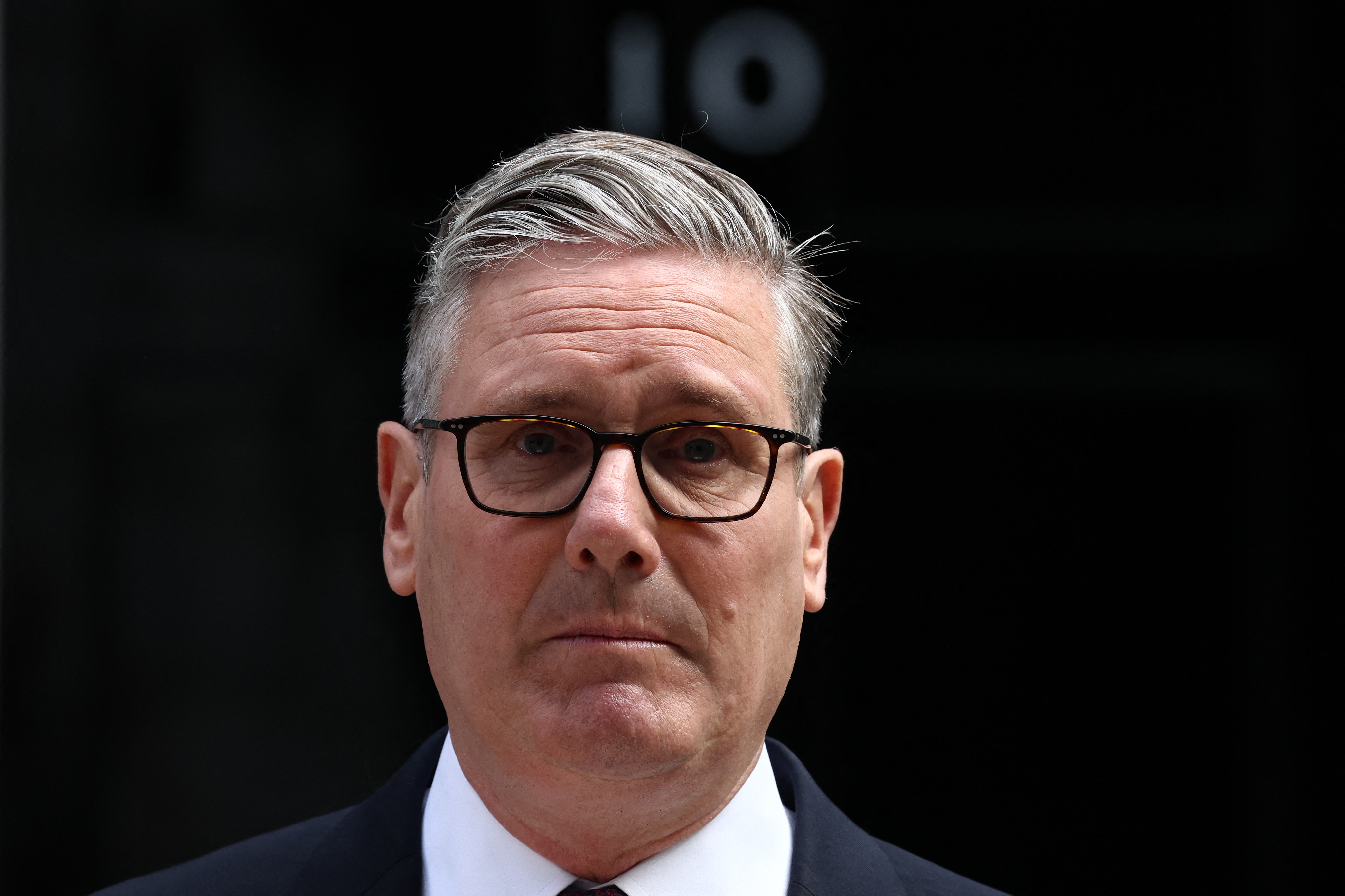 Britain's Prime Minister Keir Starmer makes a statement on his future outside 10 Downing Street on the morning of June 22, 2026, in London.
