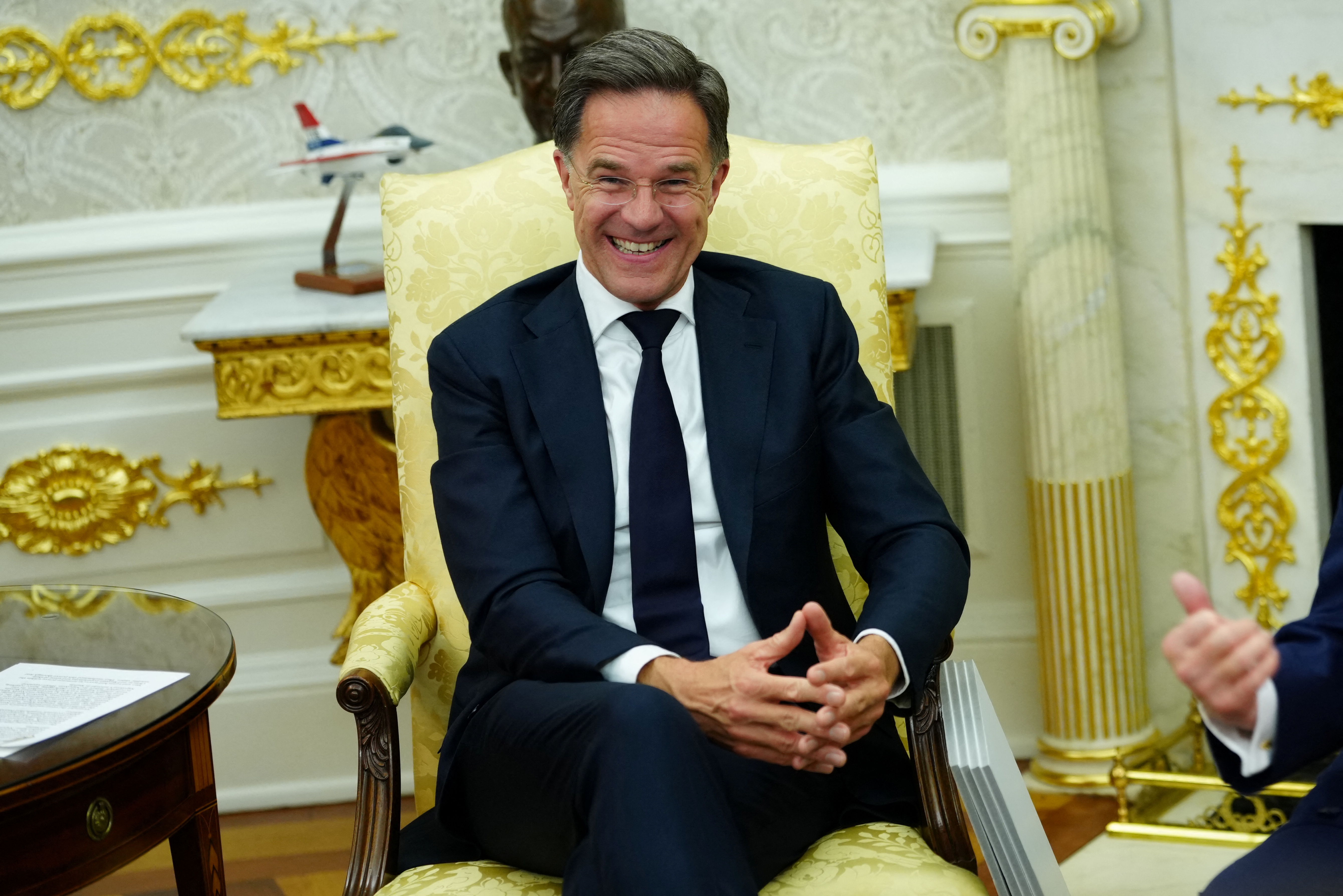 NATO Secretary General Mark Rutte attends a meeting with US President Donald Trump in the Oval Office of the White House in Washington, DC, on June 24, 2026. (Photo by Aaron Schwartz / AFP)