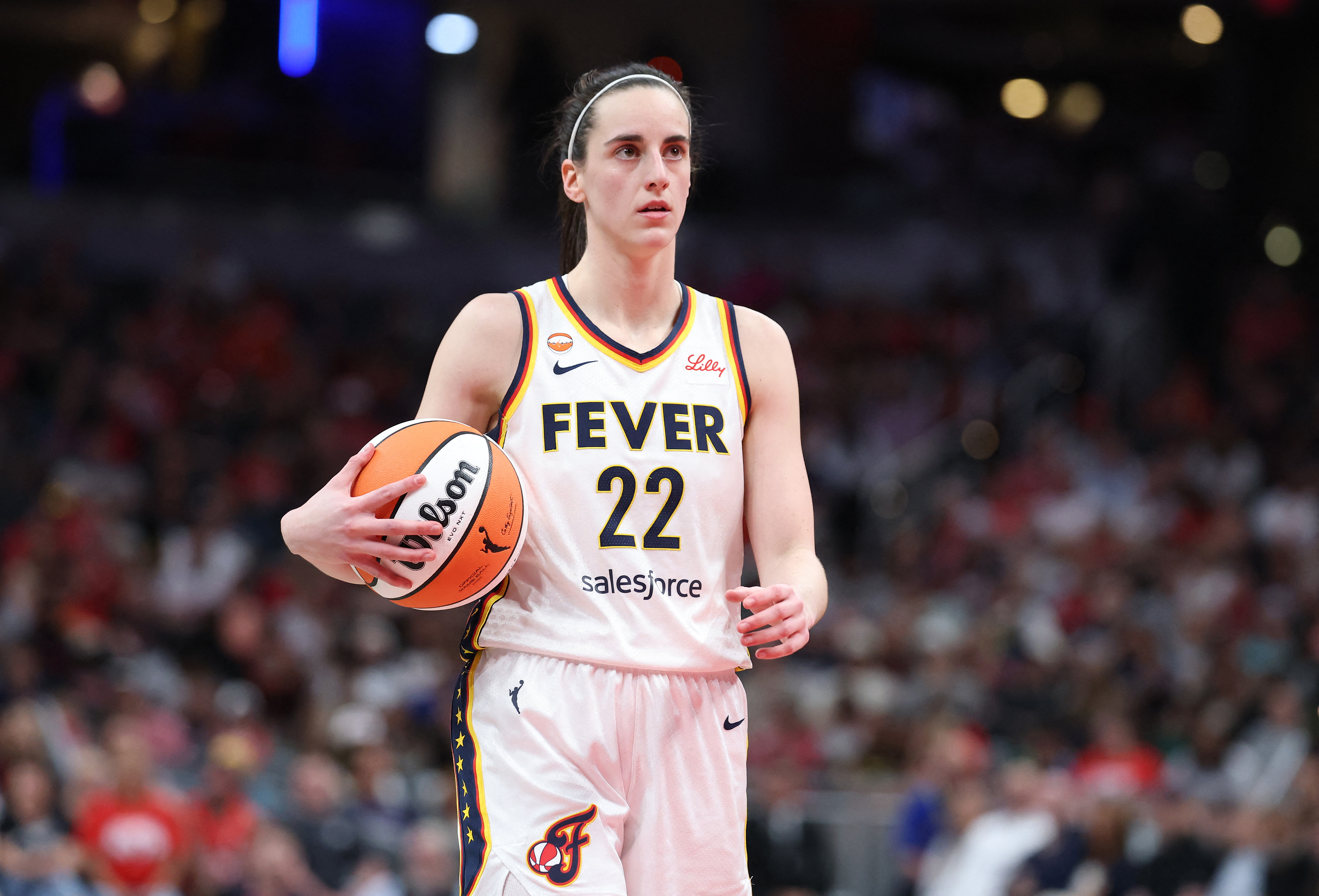 INDIANAPOLIS, INDIANA - JUNE 24: Caitlin Clark #22 of the Indiana Fever during the game against the Phoenix Mercury at Gainbridge Fieldhouse on June 24, 2026 in Indianapolis, Indiana. OTE TO USER: User expressly acknowledges and agrees that, by downloading and or using this photograph, User is consenting to the terms and conditions of the Getty Images License Andy Lyons/Getty Images/AFP (Photo by ANDY LYONS / GETTY IMAGES NORTH AMERICA / Getty Images via AFP)