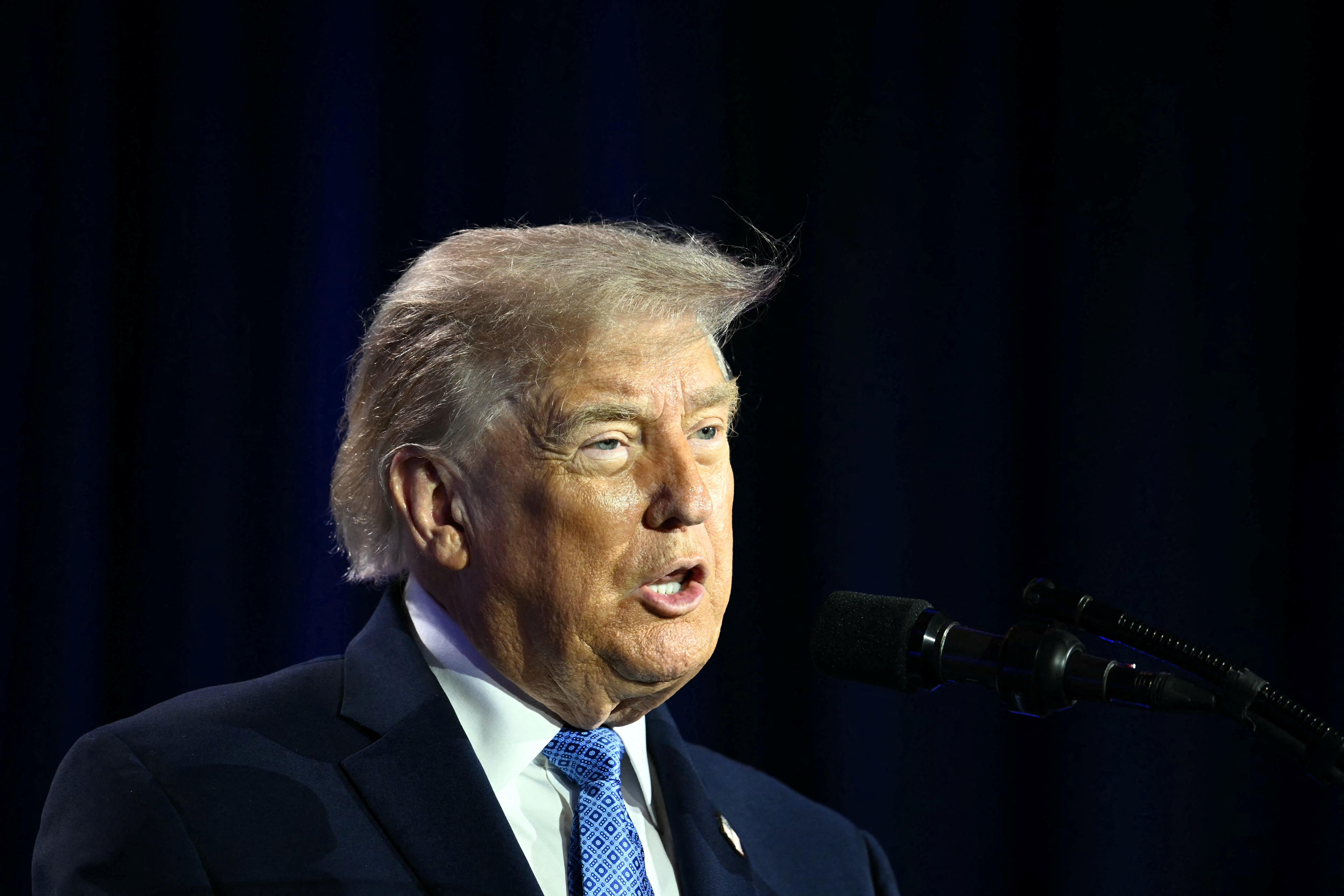 US President Donald Trump speaks during the Faith & Freedom Coalition's 2026 Policy Conference at the Washington Hilton, in Washington, DC, on June 26, 2026.