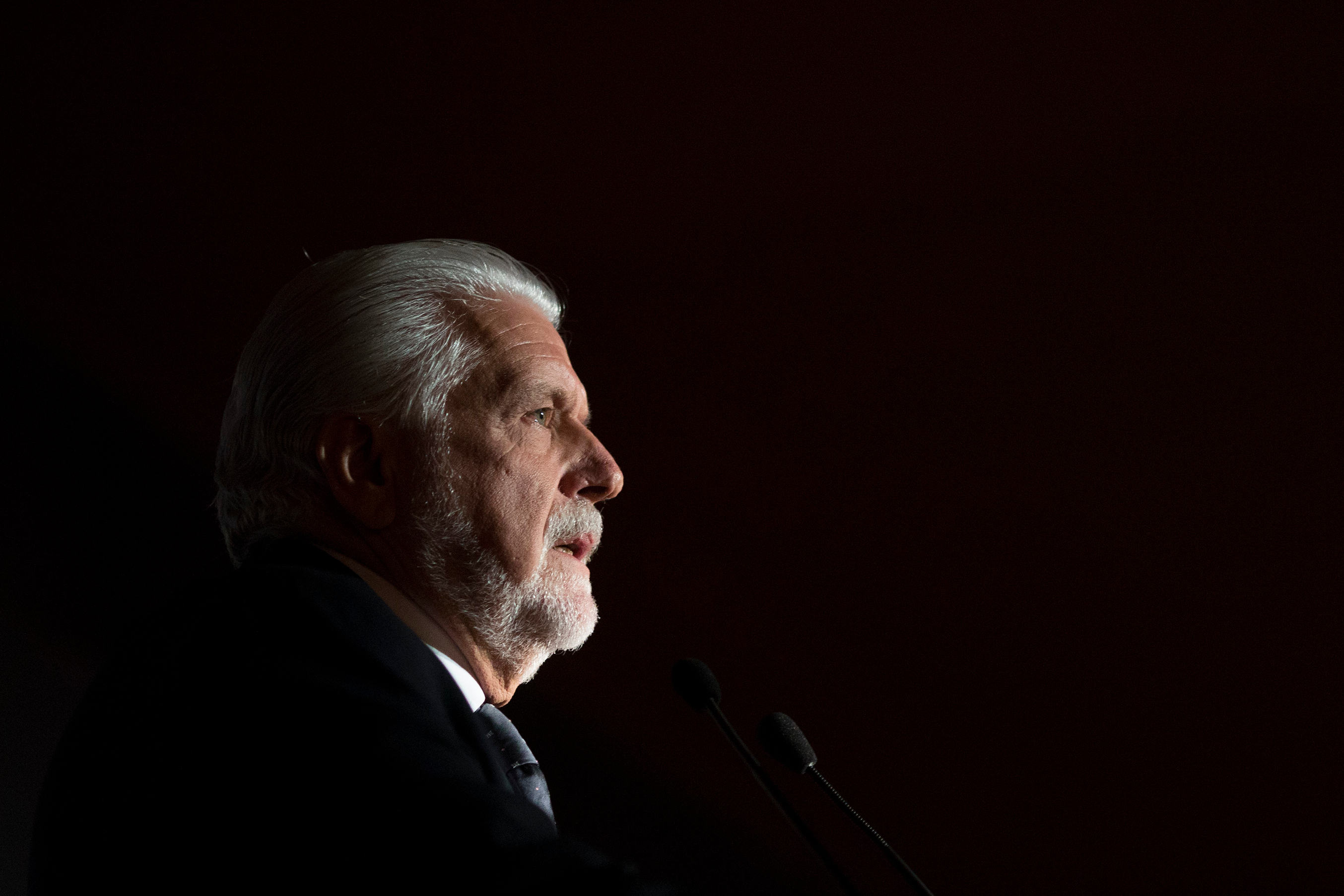FILE - Then Brazil's Defense Minister Jaques Wagner speaks during the opening ceremony of the LAAD Defence and Security International Exhibition in Rio de Janeiro, Brazil, April 14, 2015. (AP Photo/Felipe Dana, File)