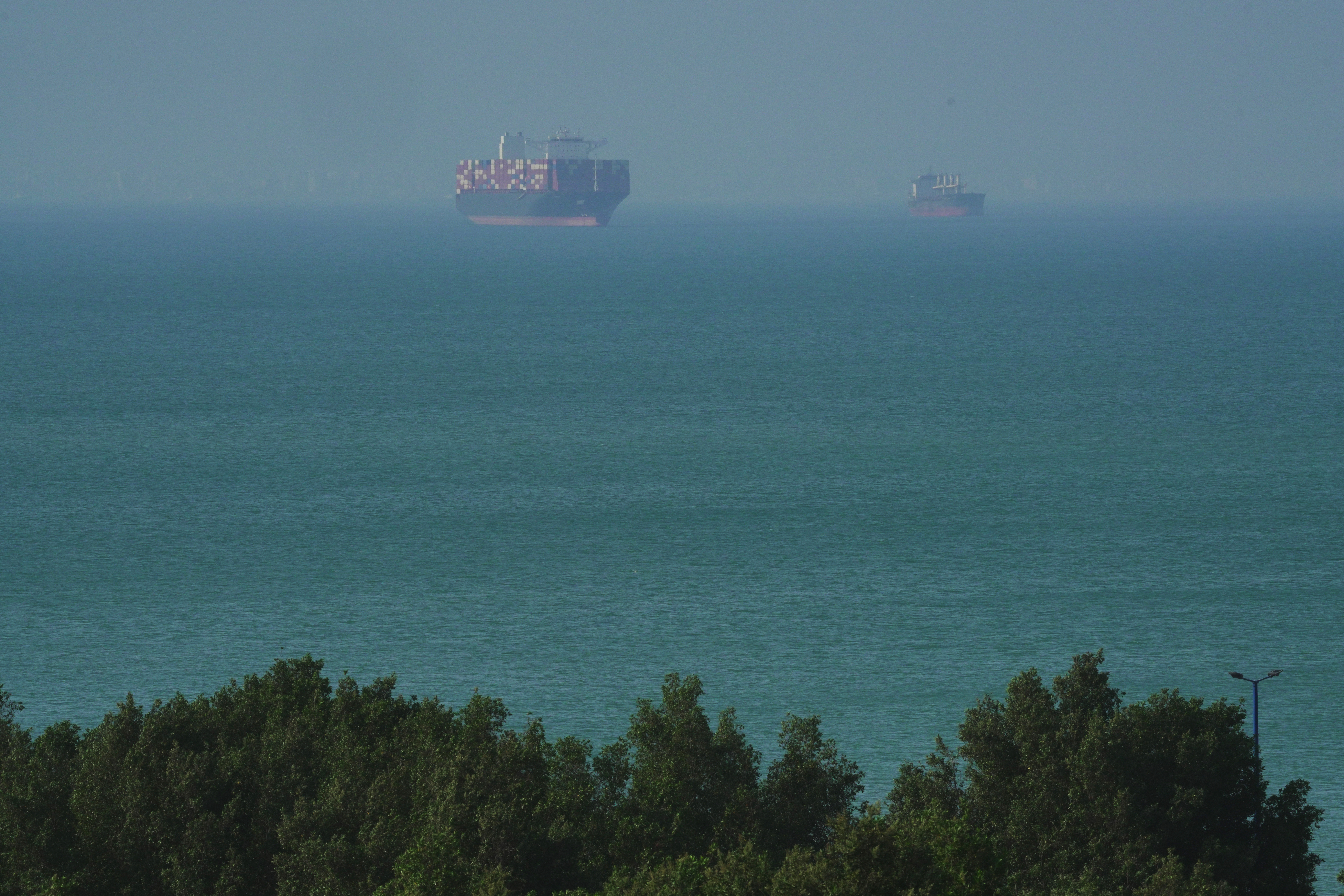 QESHM ISLAND, IRAN - APRIL 28: A Cargo boat navigates the sea on April 28, 2026 on Qeshm Island, Iran in the Strait of Hormuz. Iran's latest proposal for ending its blockade of the Strait of Hormuz calls on the United States to end its naval blockade of Iran's ports, and sets aside questions about what to do with Iran's nuclear program. The United States has not formally responded to the latest proposal, which was delivered by Iran's foreign minister to Pakistan two days ago. (Photo by Asghar Besharati/Getty Images)