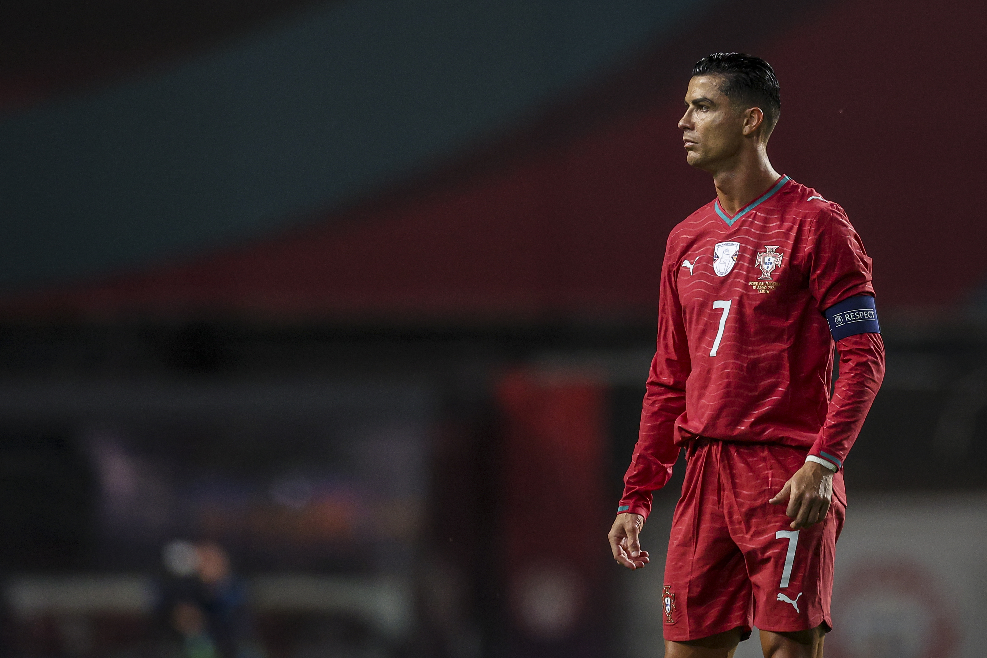 LEIRIA, PORTUGAL - JUNE 10: Cristiano Ronaldo of Portugal during the International Friendly match between Portugal and Nigeria at Estadio Dr Magalhaes Pessoa on June 10, 2026 in Leiria, Portugal. (Photo by Carlos Rodrigues/Getty Images)