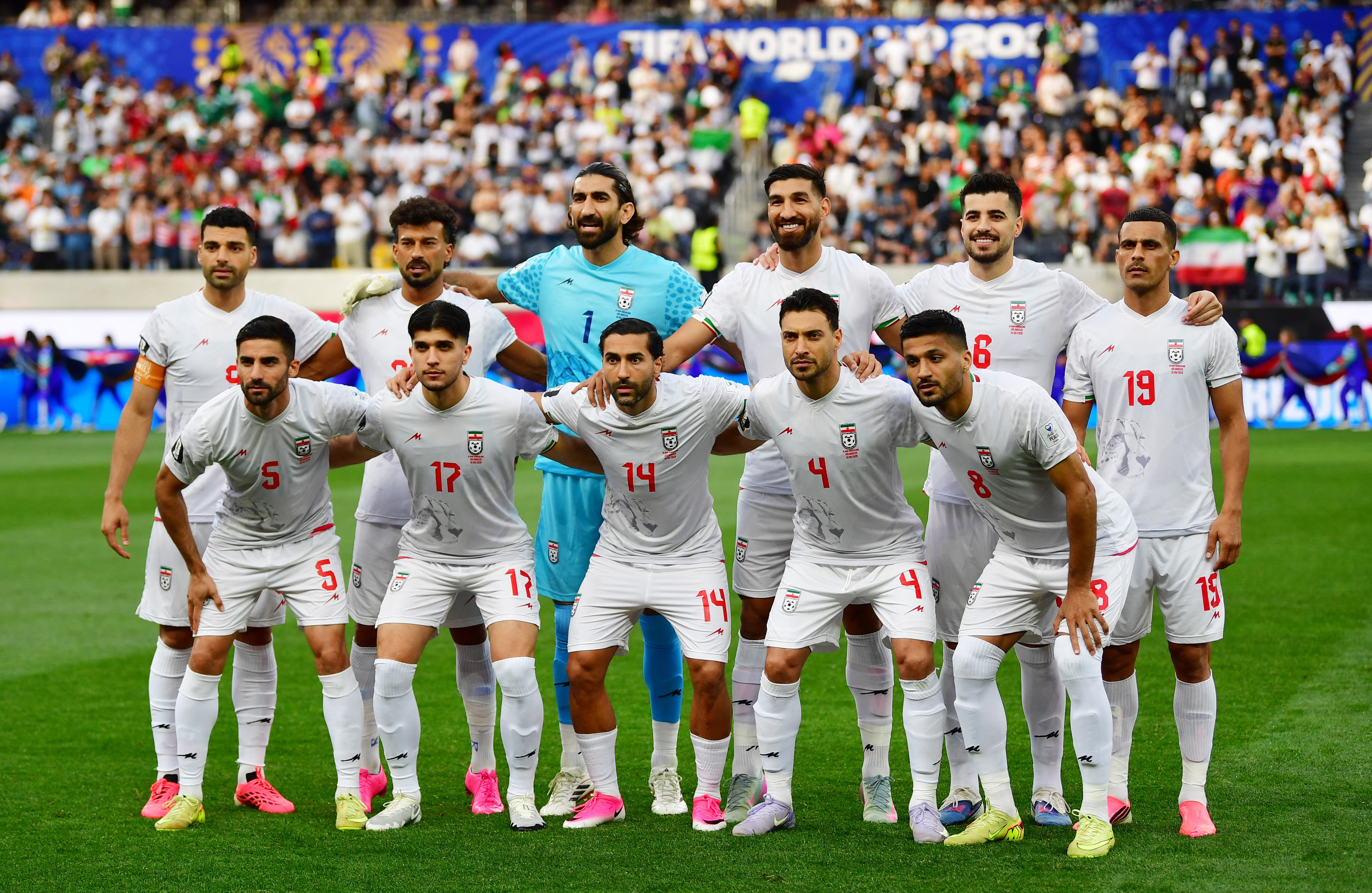 Soccer Football - FIFA World Cup 2026 - Group G - Iran v New Zealand - Los Angeles Stadium, Inglewood, California, U.S. - June 15, 2026 Iran players pose for a team group photo before the match IMAGN IMAGES via Reuters/Gary Vasquez
