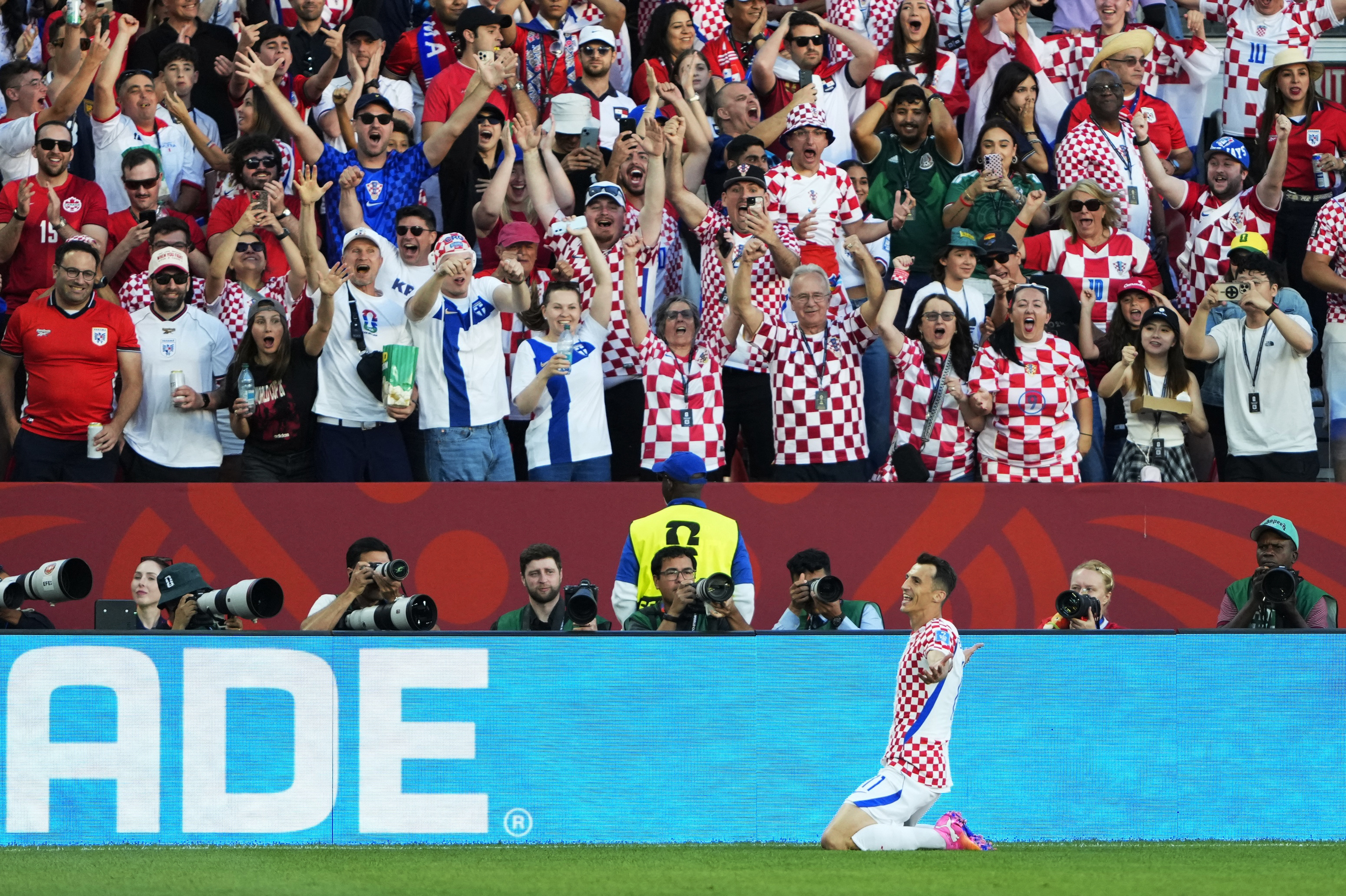 Soccer Football - FIFA World Cup 2026 - Group L - Panama v Croatia - Toronto Stadium, Toronto, Canada - June 23, 2026 Croatia's Ante Budimir celebrates scoring their first goal IMAGN IMAGES via Reuters/Kevin Sousa
