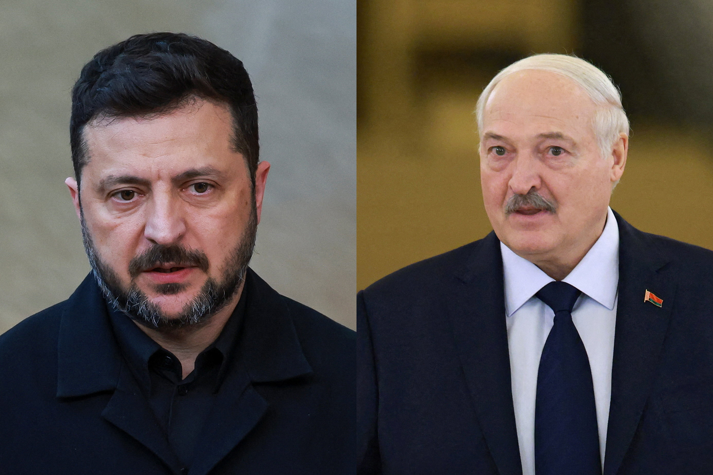 Ukraine's President Volodymyr Zelenskyi and Belarusian President Alexander Lukashenko