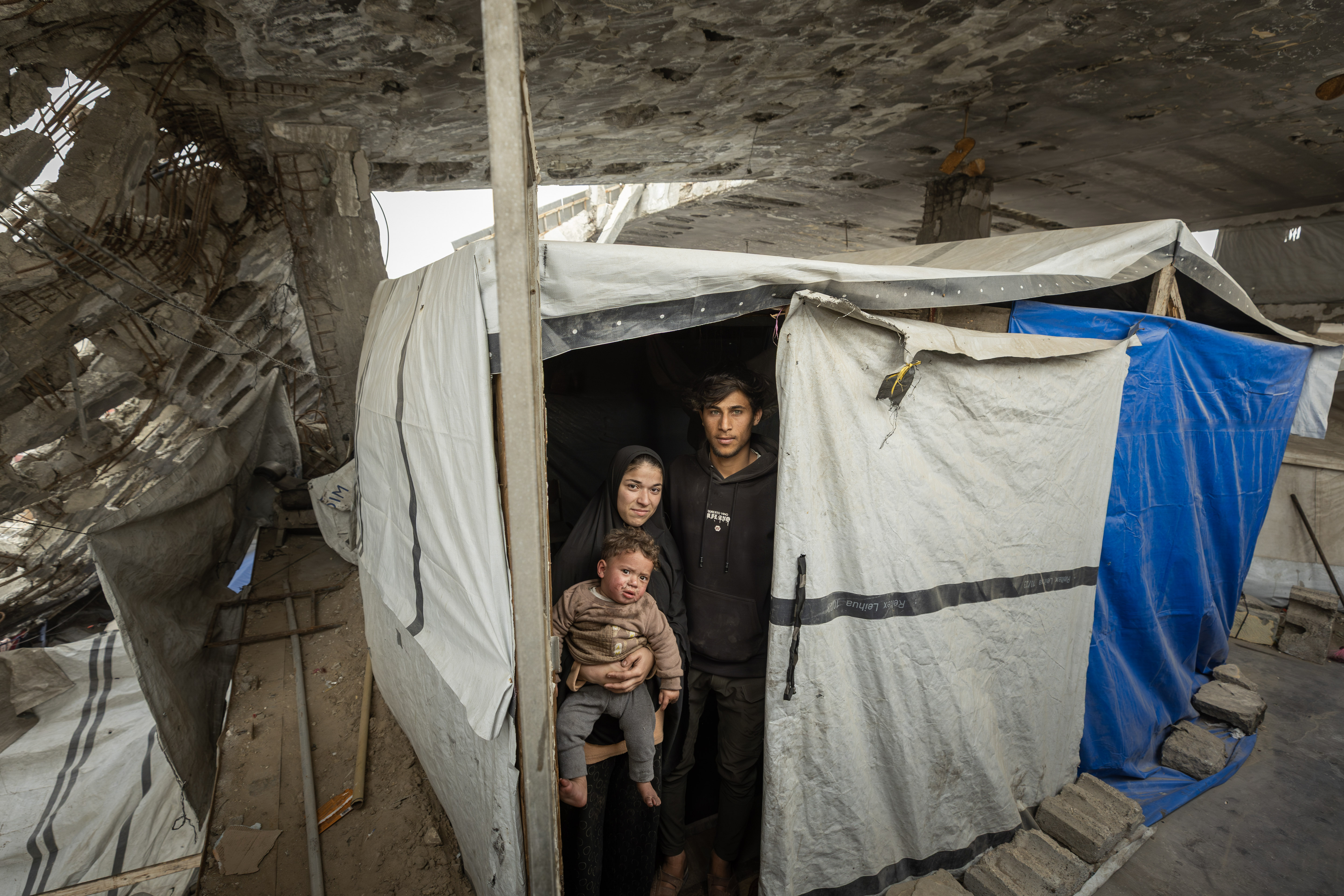 "Losing both work and housing have compounded the suffering of war,” says Mu'ayyad Sa'id. Mu'ayyad, a father of three, is living inside one of the destroyed mosques in Gaza City. Unemployed, he constantly struggling to provide for his family's basic needs.