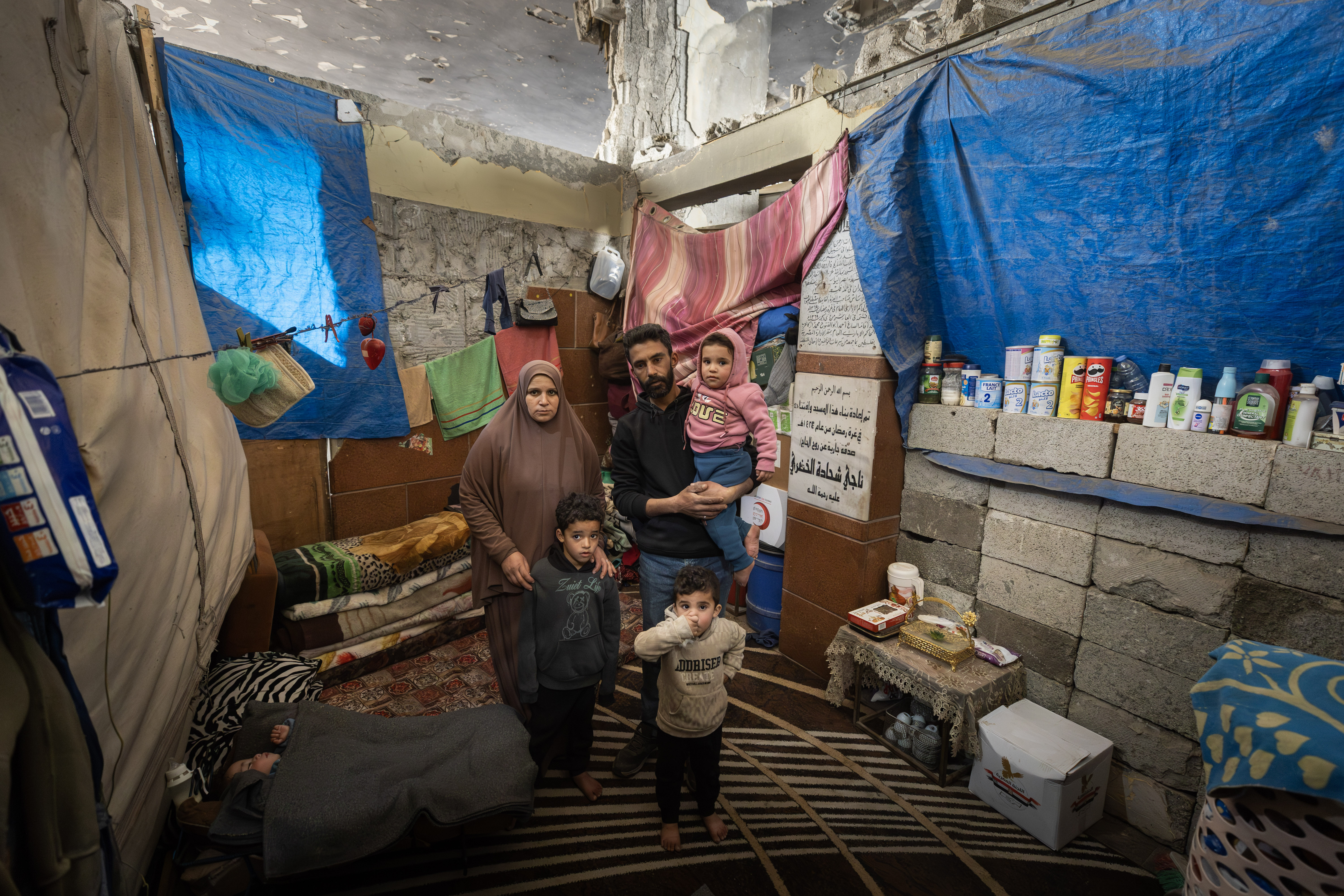 “Life has become a daily struggle for survival,” says Mohammed Jamil Diab. Mohammed, his wife, and their three children are from the Shuja'iyya neighbourhood in eastern Gaza City. Displaced more than 20 times during the war, they now shelter in the basement of a damaged mosque in the Rimal neighbourhood, living with constant uncertainty about what will come next.