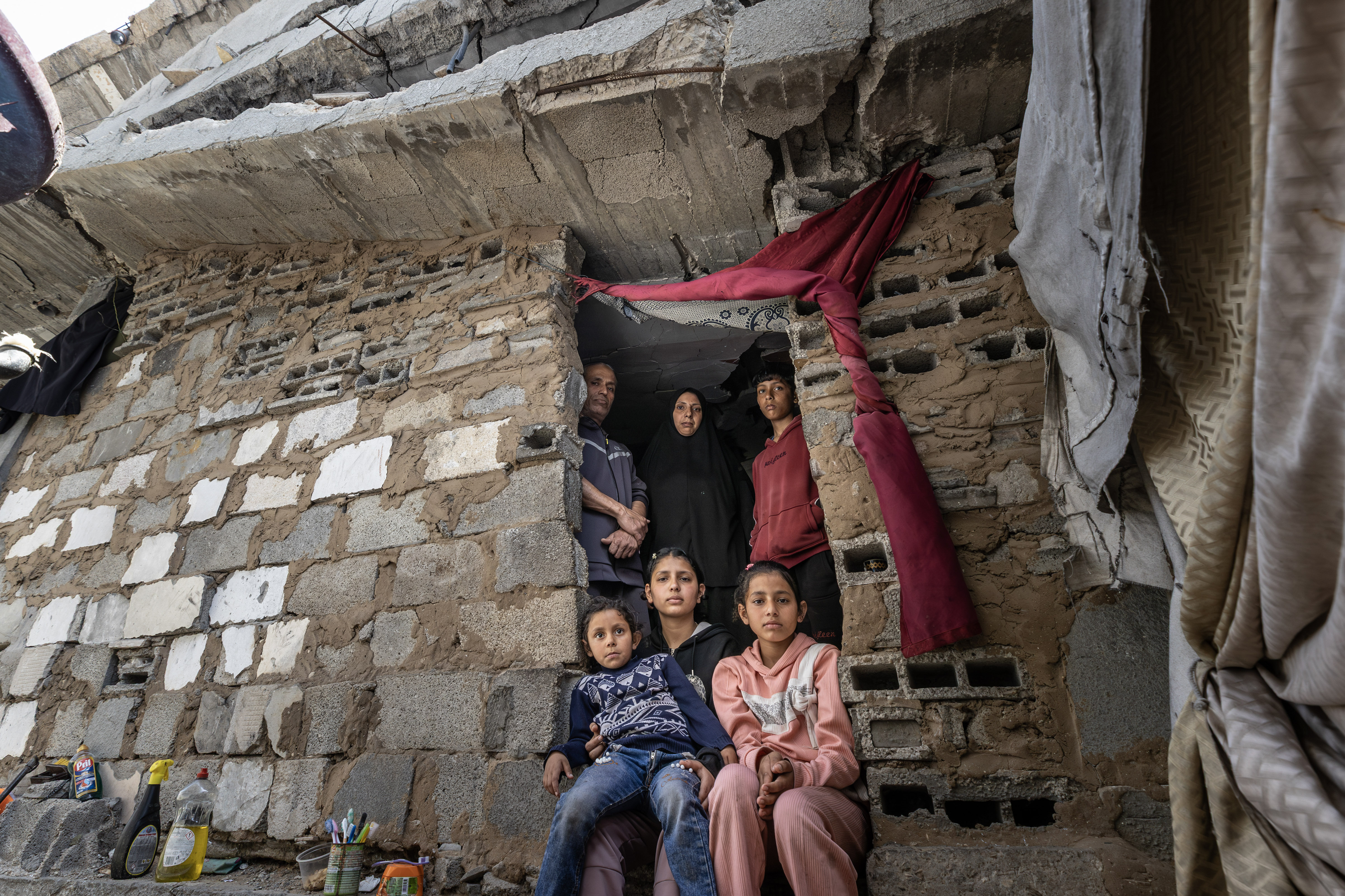 Salah and his family spent much of the war repeatedly fleeing bombardment and fighting before returning to their destroyed home in Al-Maghazi.