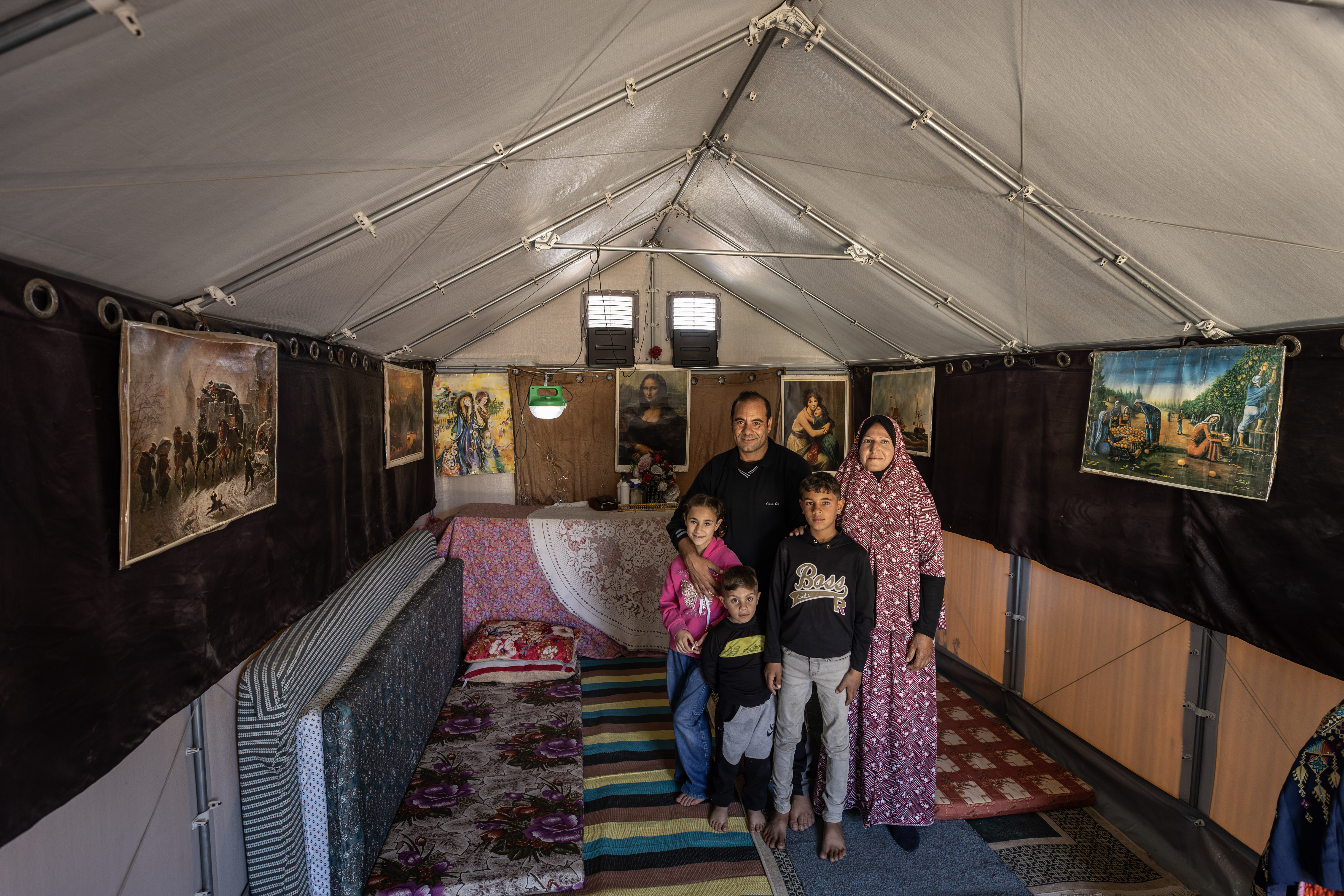“Home is the first homeland,” says Zakaria Aqel, “the place that holds all the peace in the world. A person without a home is a person without an identity. Each time [I was displaced], I felt a sense of belonging to the place I was in, a place where I had tried to build a life.” Zakaria and his family are from Jabalia refugee camp in northern Gaza. After being displaced dozens of times, they eventually settled in Gaza City's Zeitoun neighbourhood, where they were given a shelter that finally offered some stability after months of moving from place to place.