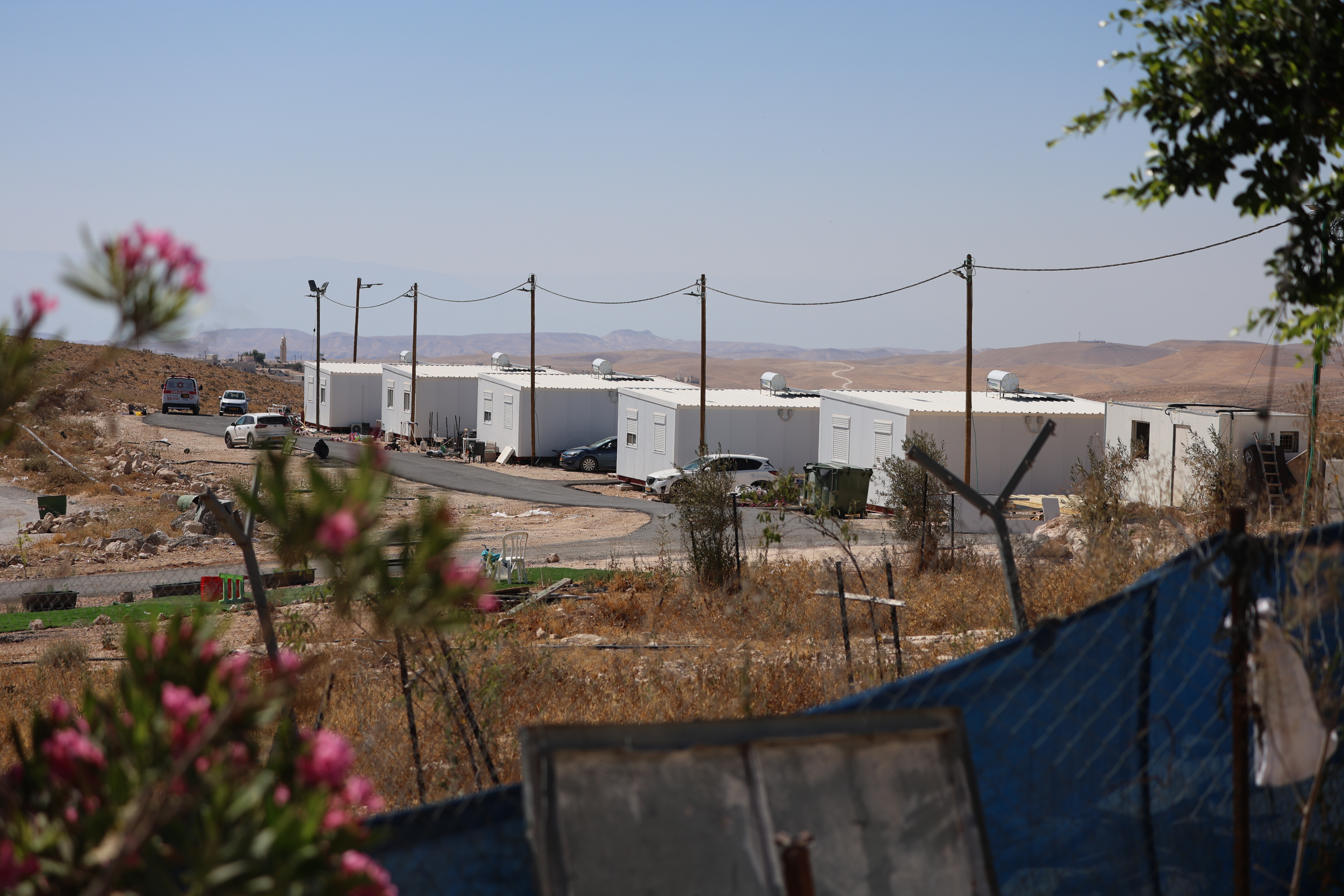 The extension of the illegal Israeli settlement of Carmel lies right next to Umm al-Khair