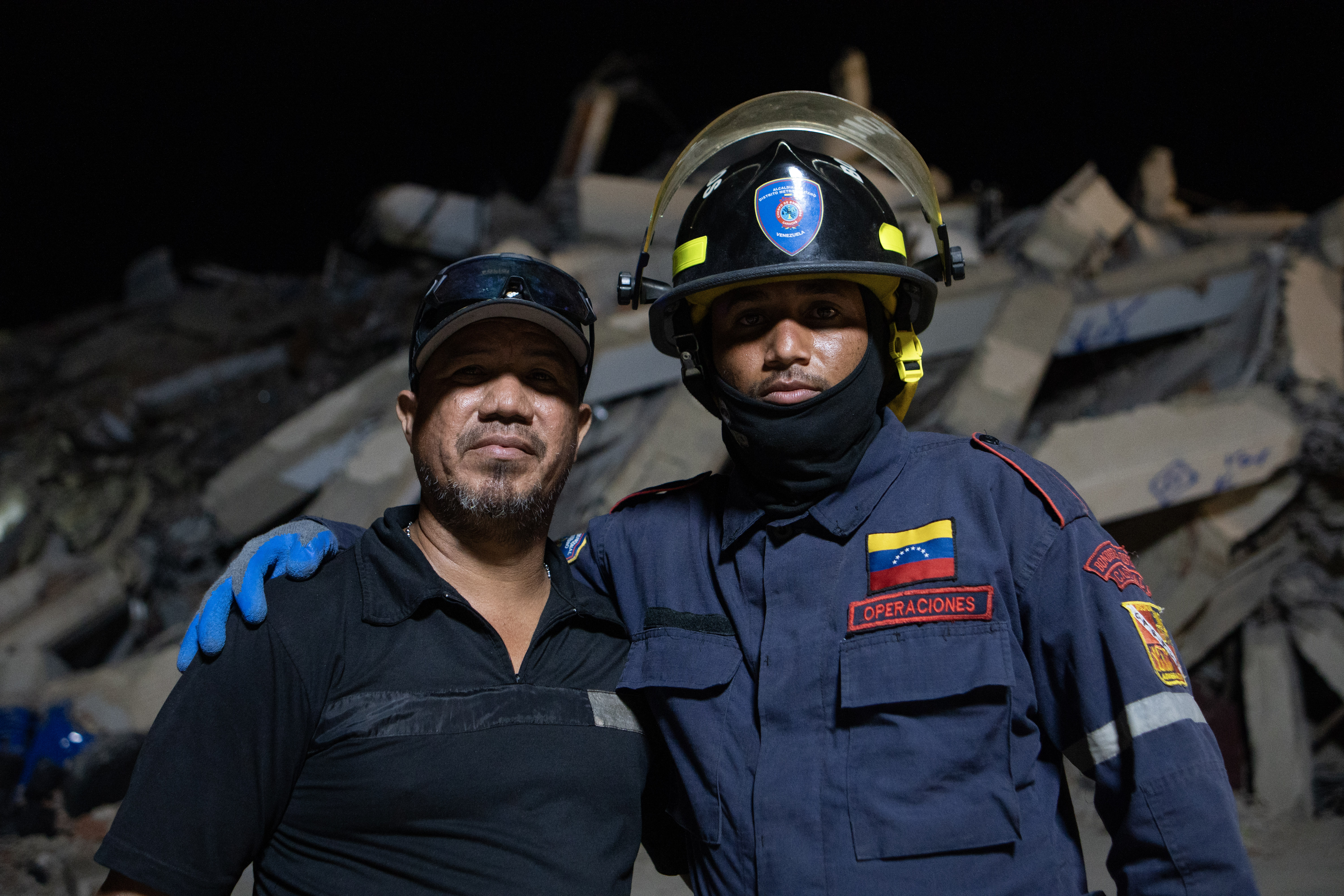 Jose Garcia and Jesus Garcia, dressed in firefighting gear