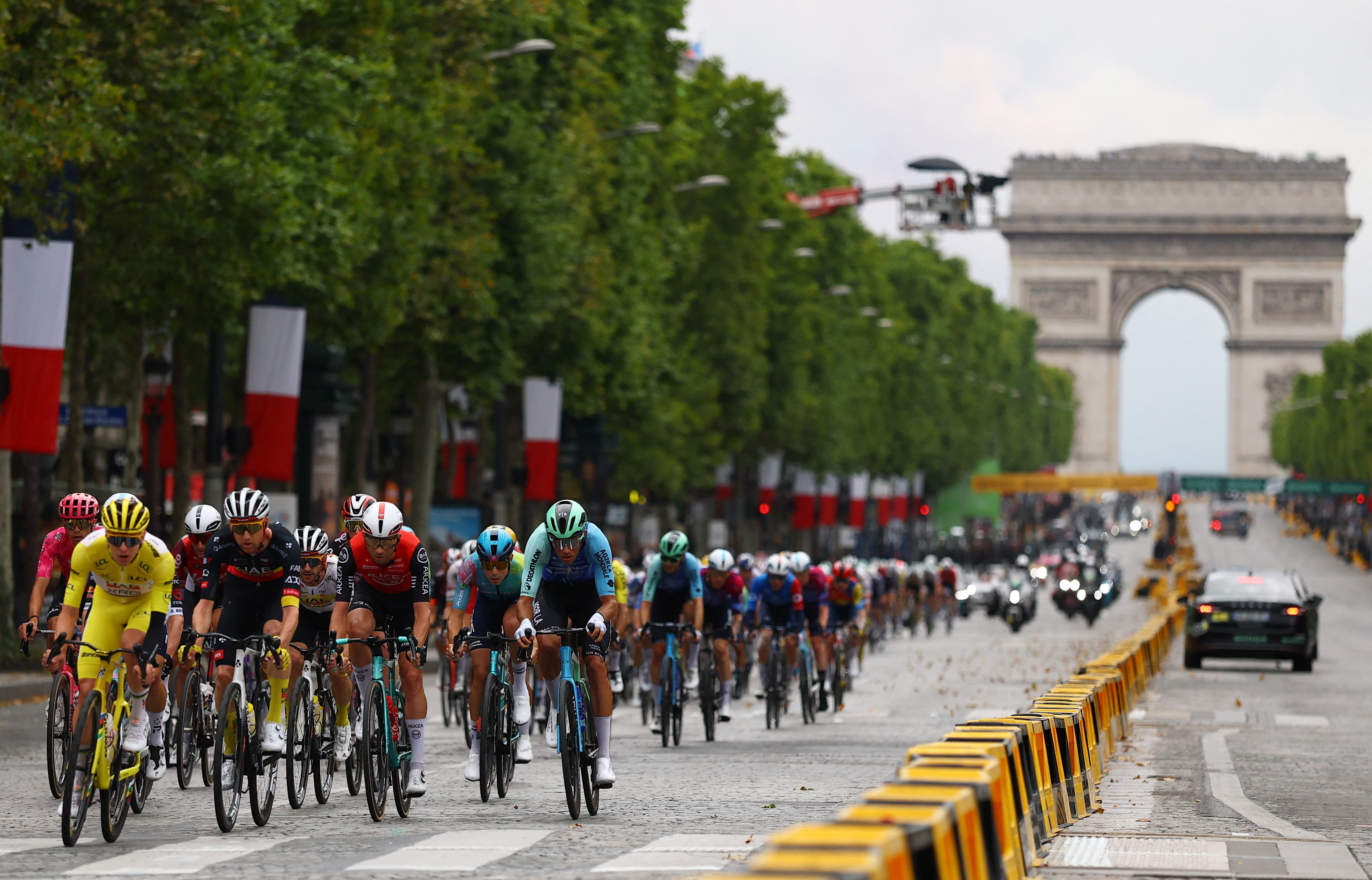 Tour de France riders on the Champs-Elysees
