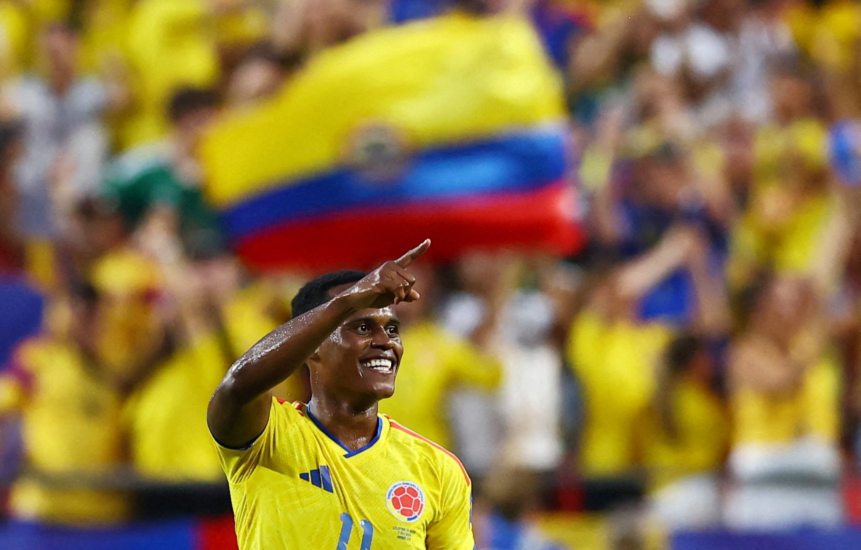 Colombia's Jhon Arias scored an early goal that sent the South Americans to the last-16 [Bernadett Szabo/Reuters]