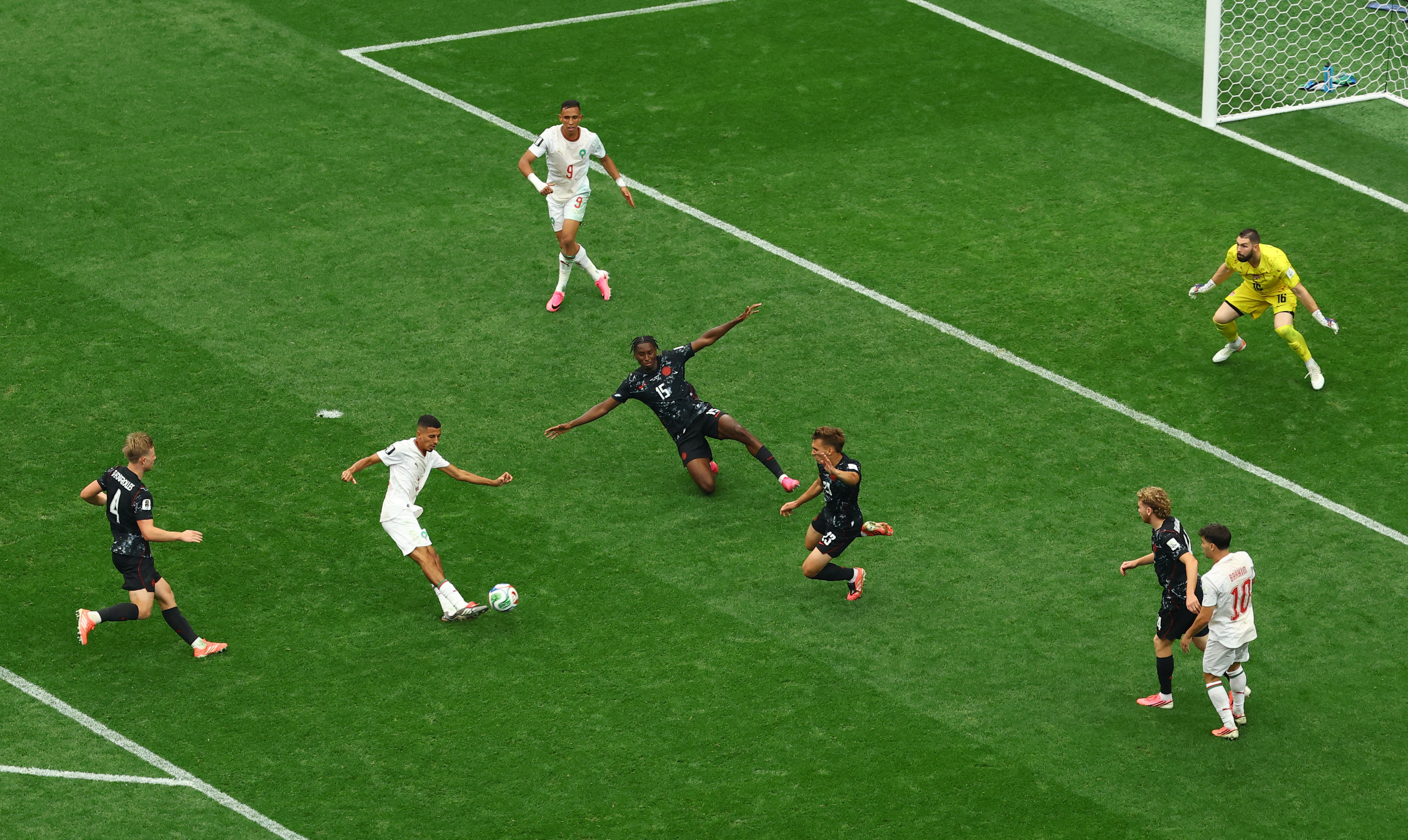 Morocco's Azzedine Ounahi scores their second goal