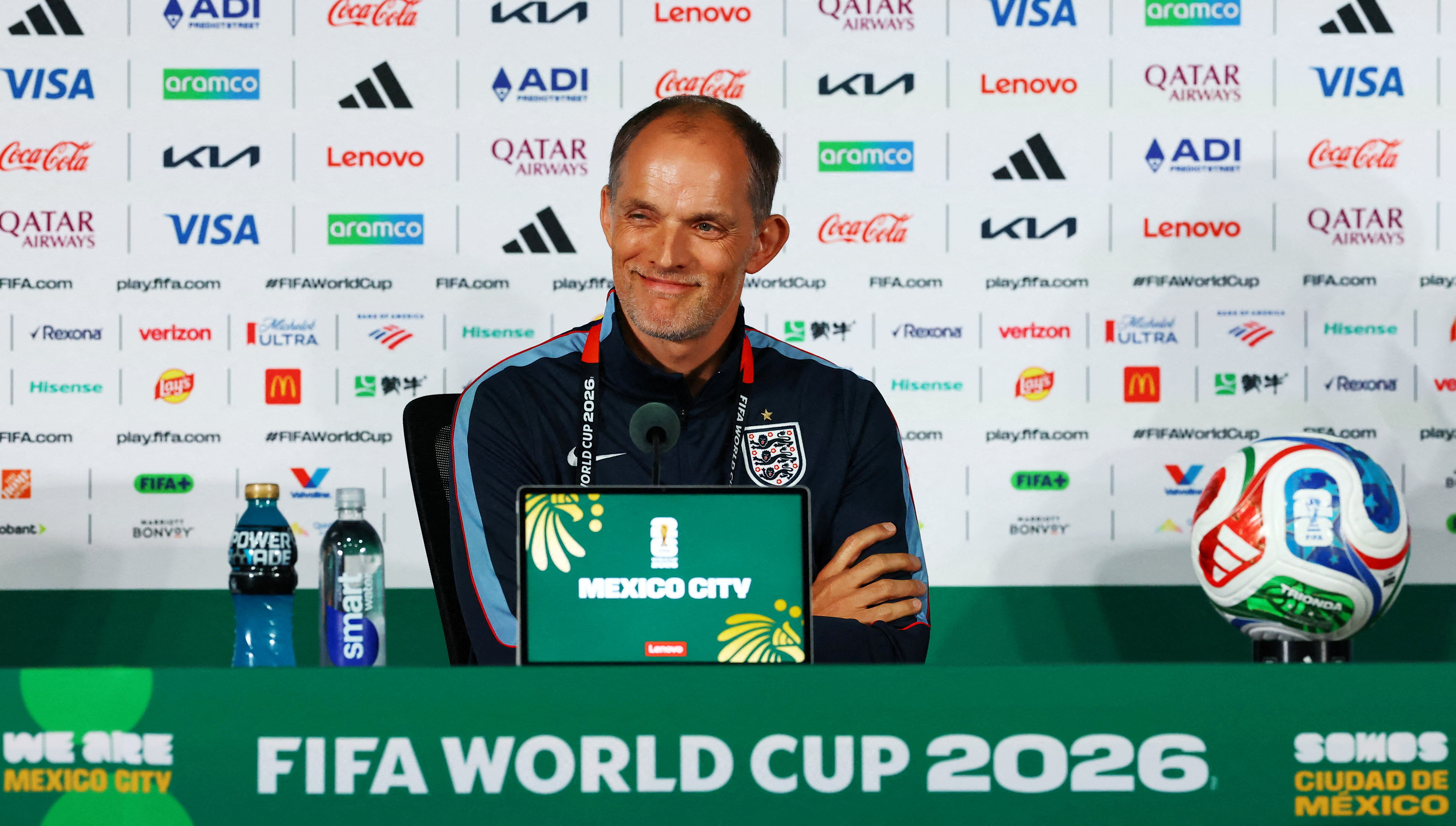 Soccer Football - FIFA World Cup 2026 - England Press Conference - Estadio Azteca, Mexico City, Mexico - July 4, 2026 England manager Thomas Tuchel during press conference REUTERS/Henry Romero TPX IMAGES OF THE DAY