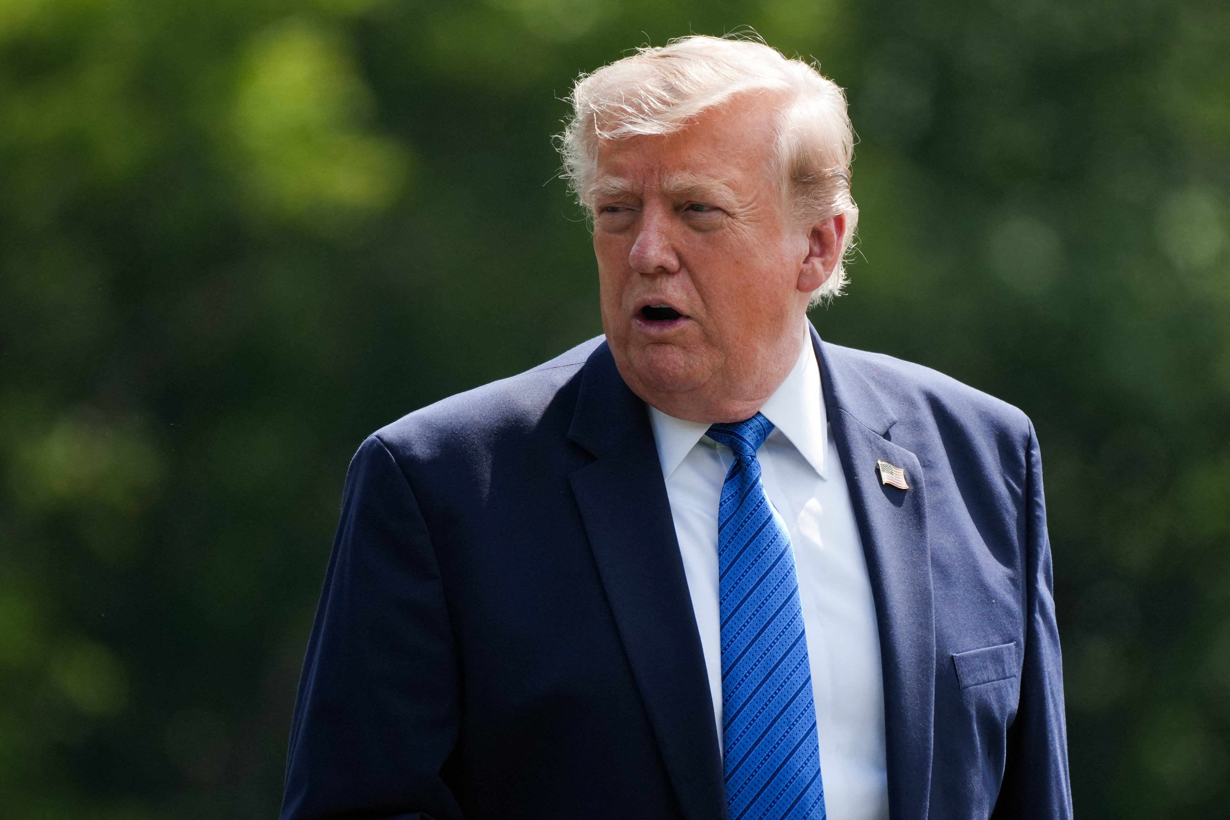 US President Trump departs after a Cabinet meeting at Camp David in Thurmont, Maryland, US, July 31, 2026. [Nathan Howard/Reuters]