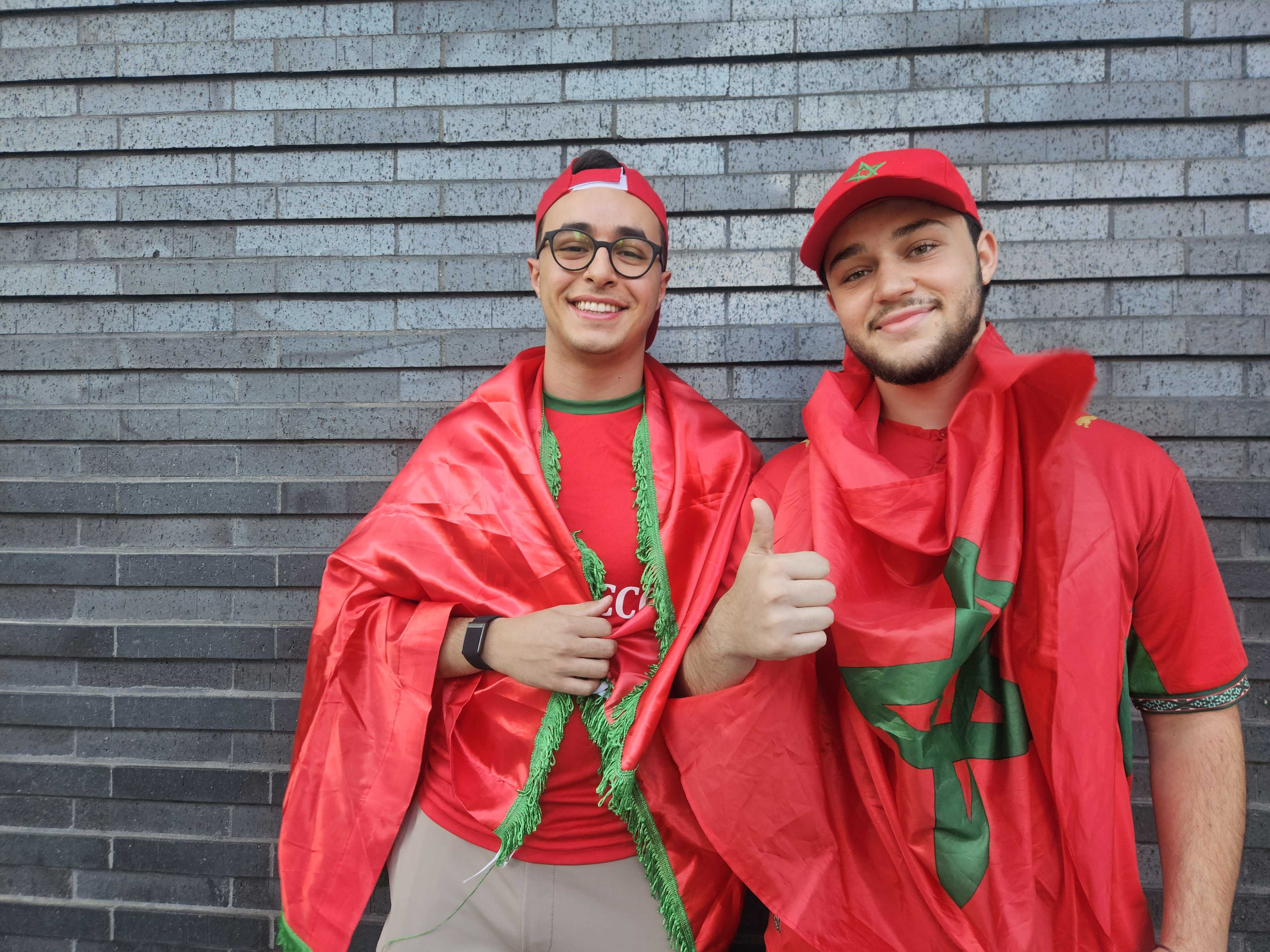 Morocco fans smile for the camera.