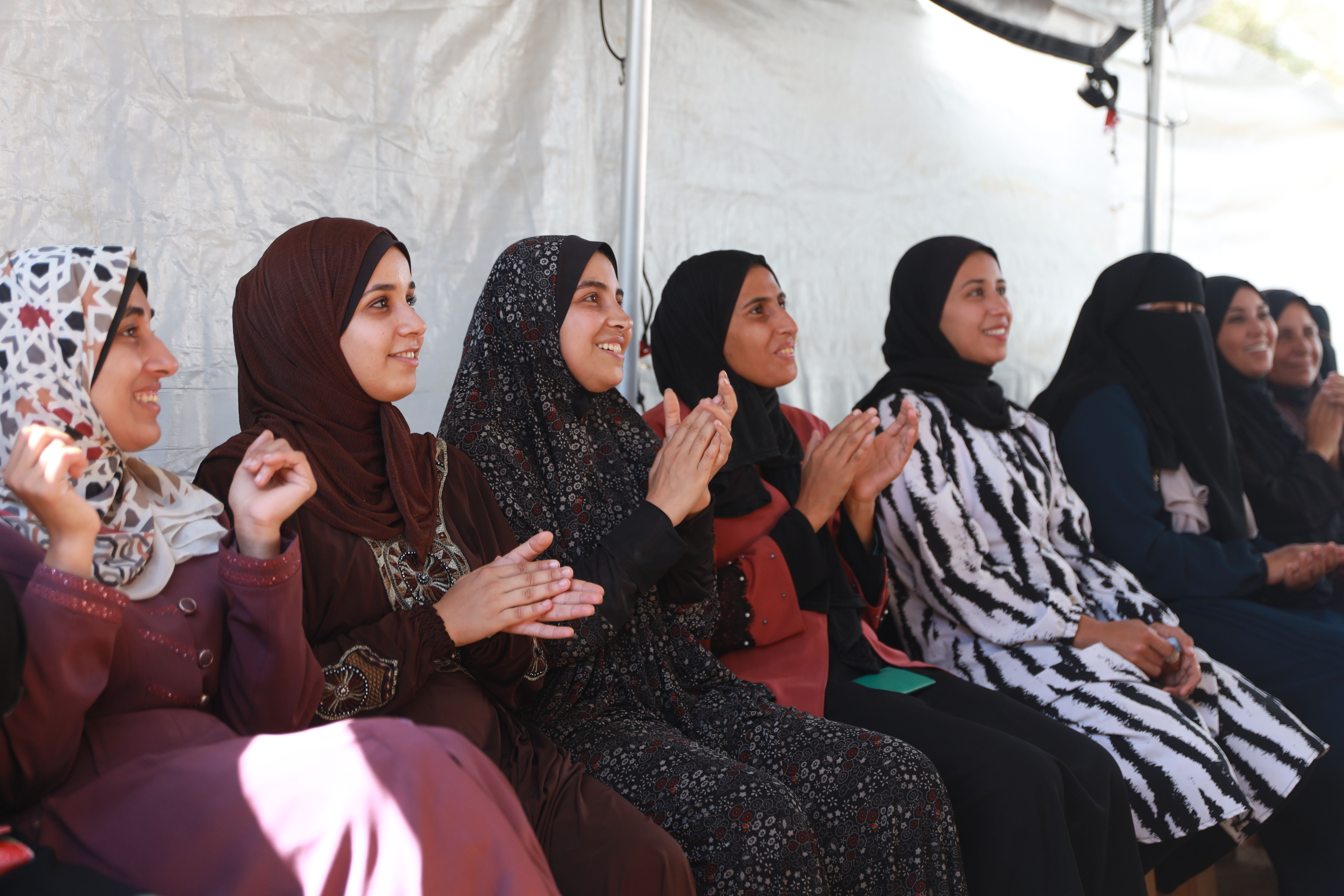 More women are joining the safe spaces daily to benefit from activities and awareness sessions [Abdelhakim Abu Riash/Al Jazeera]