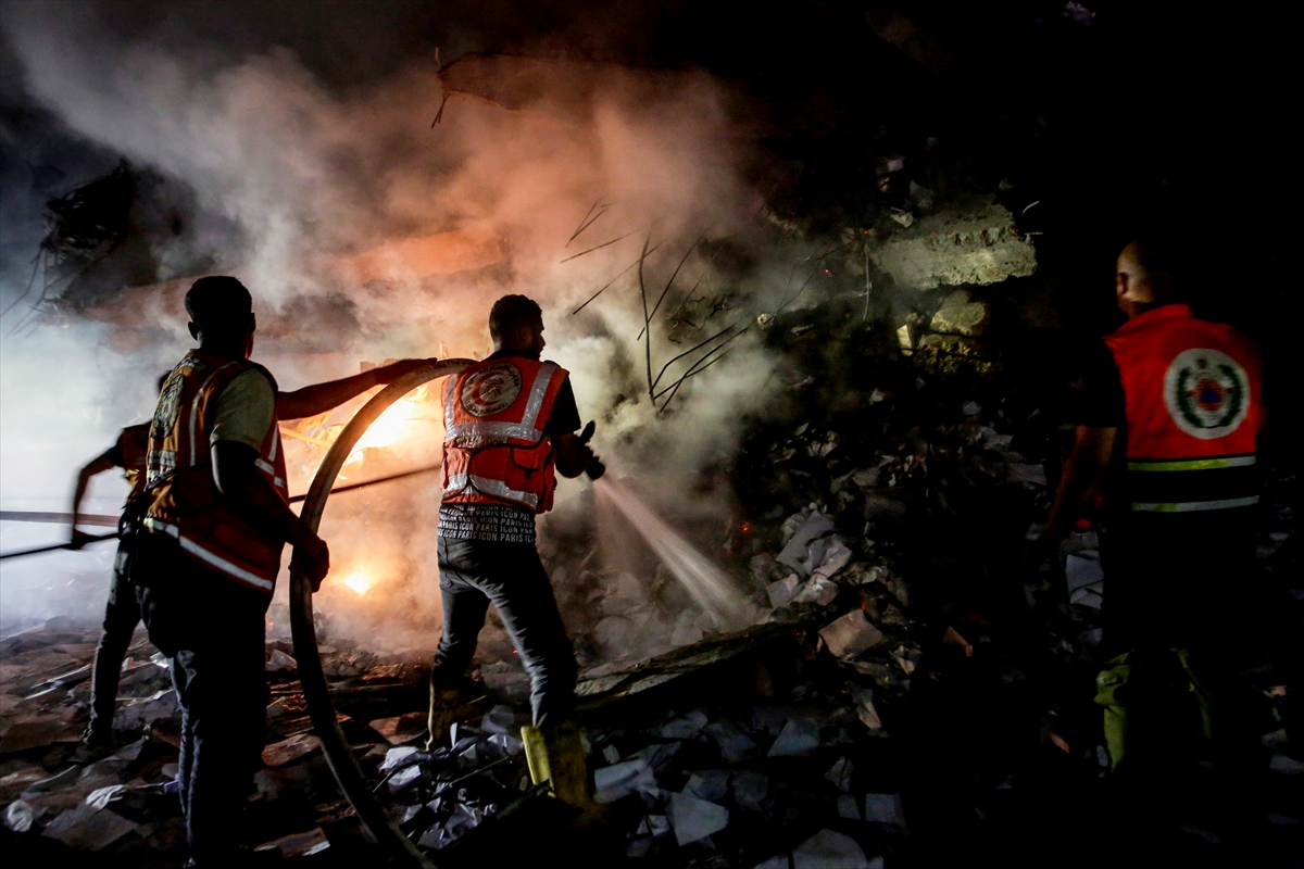 Thick smoke rises following an Israeli airstrike on a residential area in the Al-Jalaa neighborhood despite the ceasefire in Gaza City, Gaza, Palestine, on July 23, 2026. Photojournalist:Saeed M. M. T. Jaras