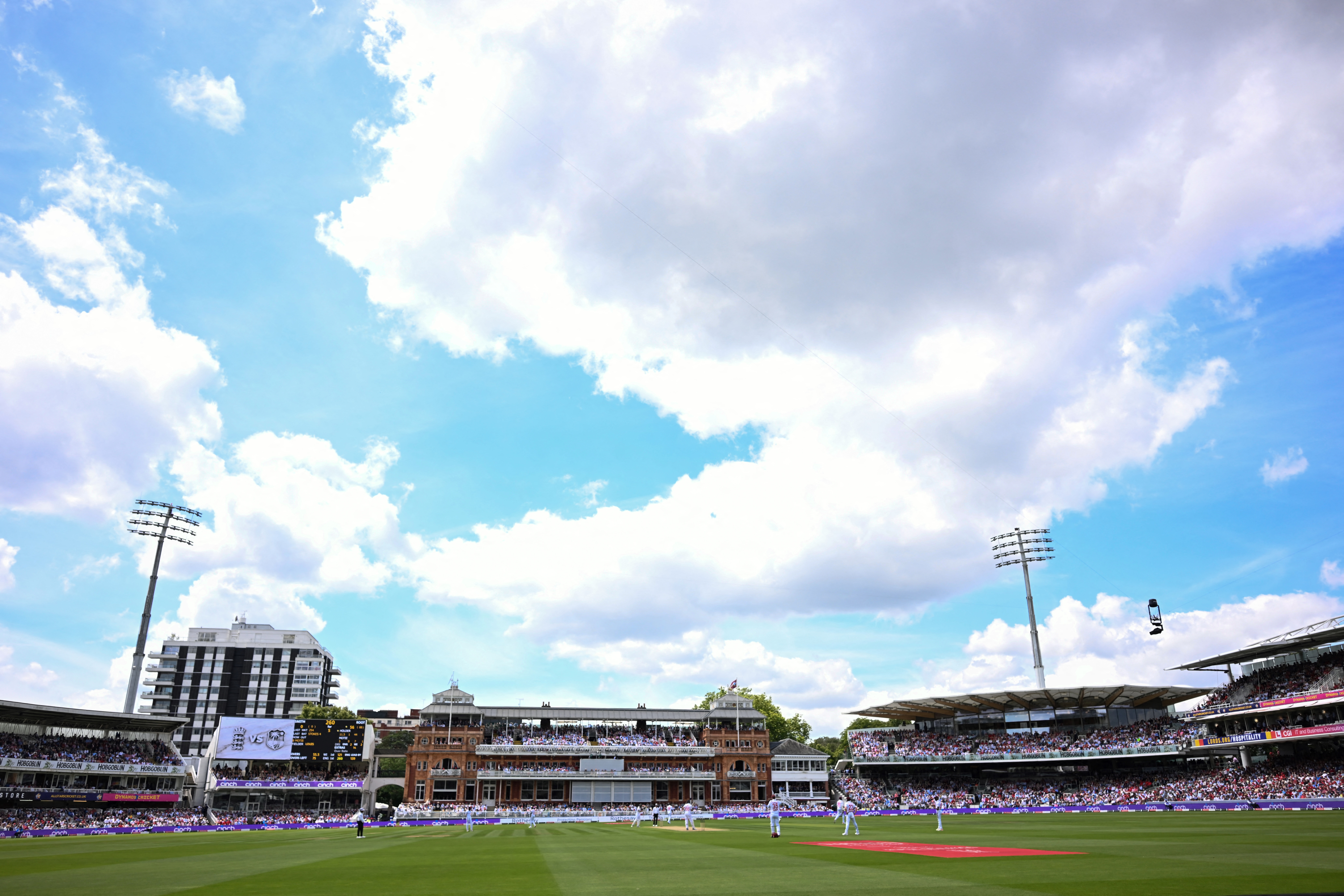 General view of a cricket ground.