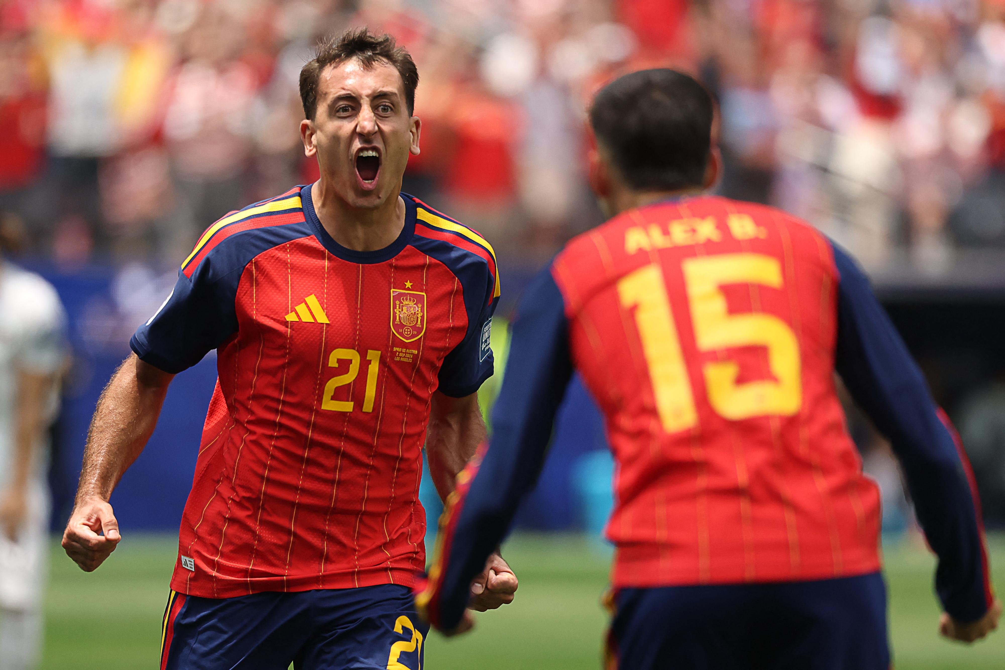 Mikel Oyarzabal, left, is Spain’s leading goal scorer at World Cup 2026