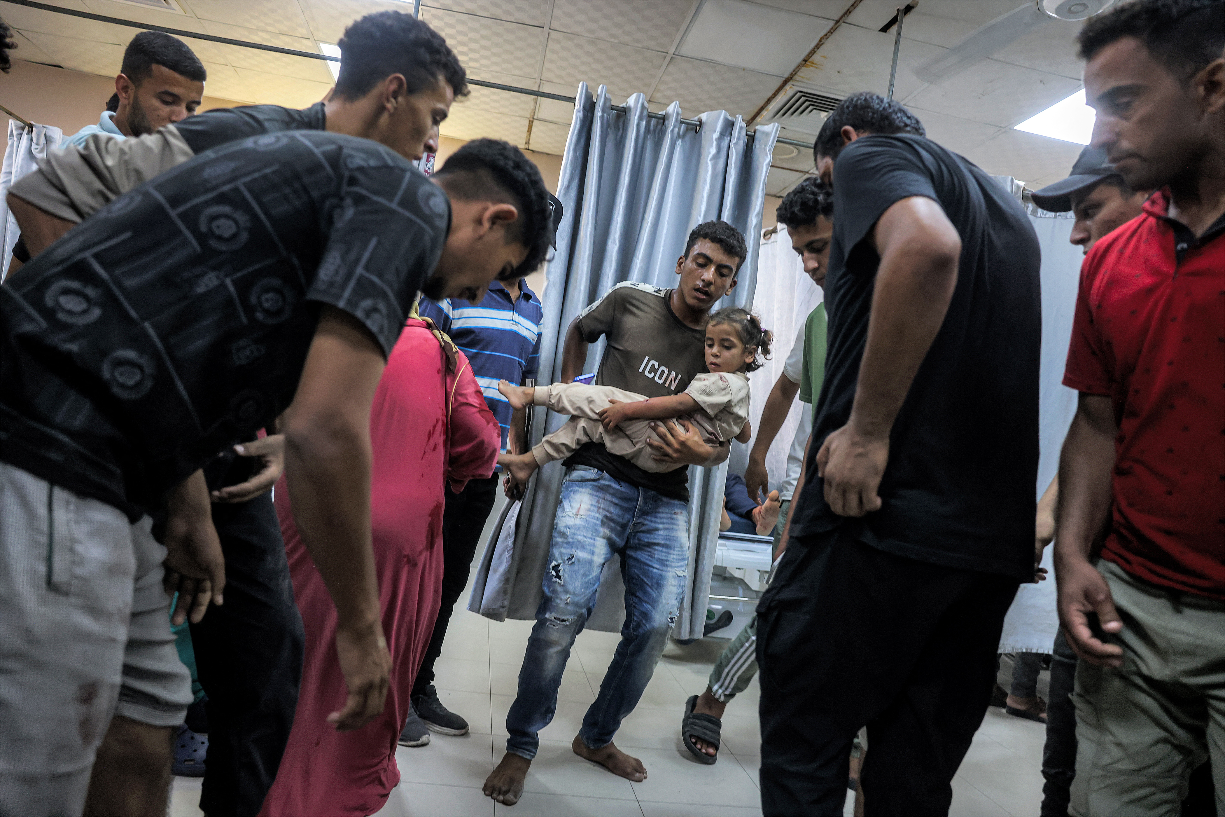 Funeral of Palestinians killed in Israeli bombing on a civilian vehicle