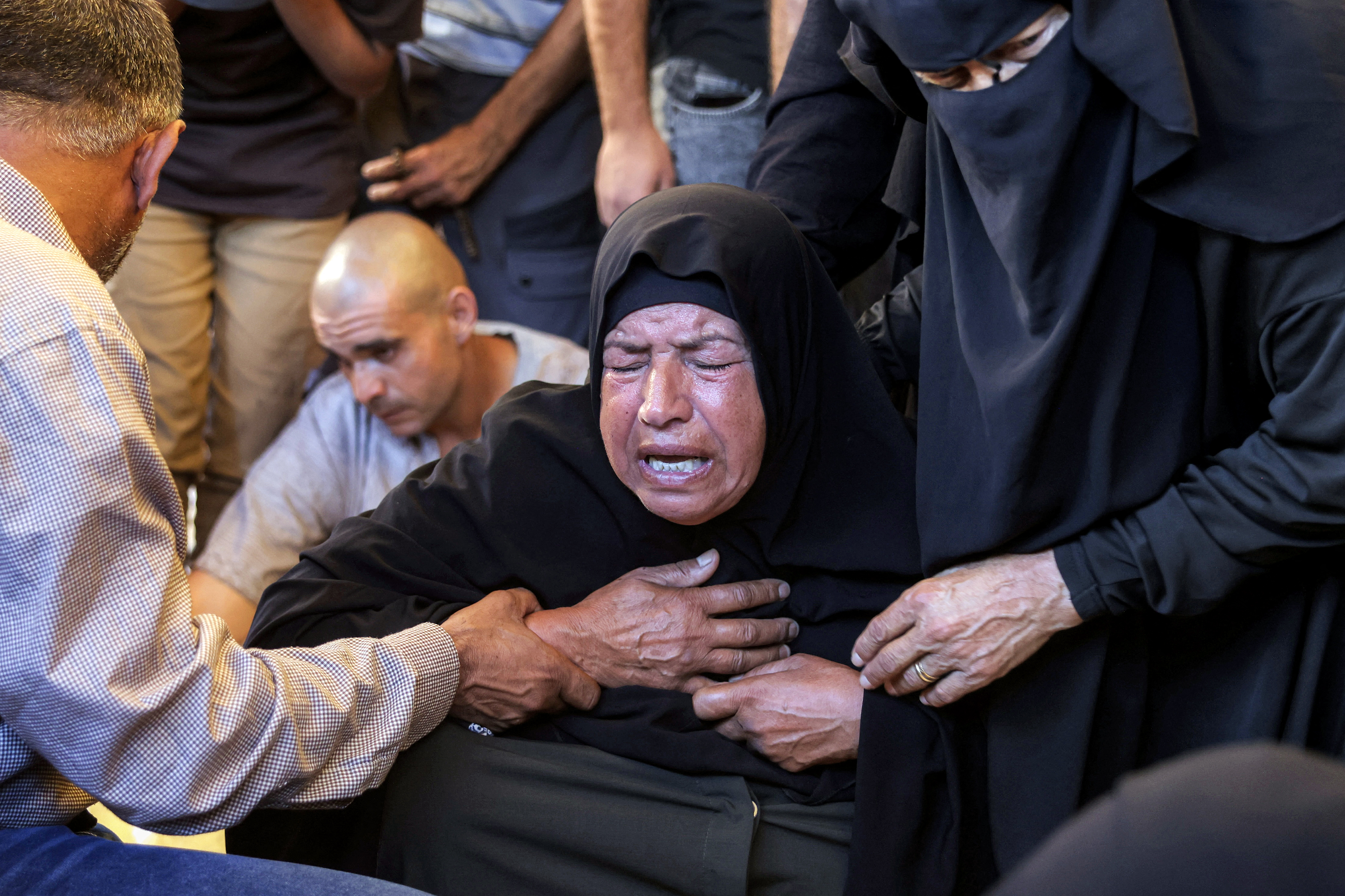 Funeral of Palestinians killed in Israeli bombing on a civilian vehicle