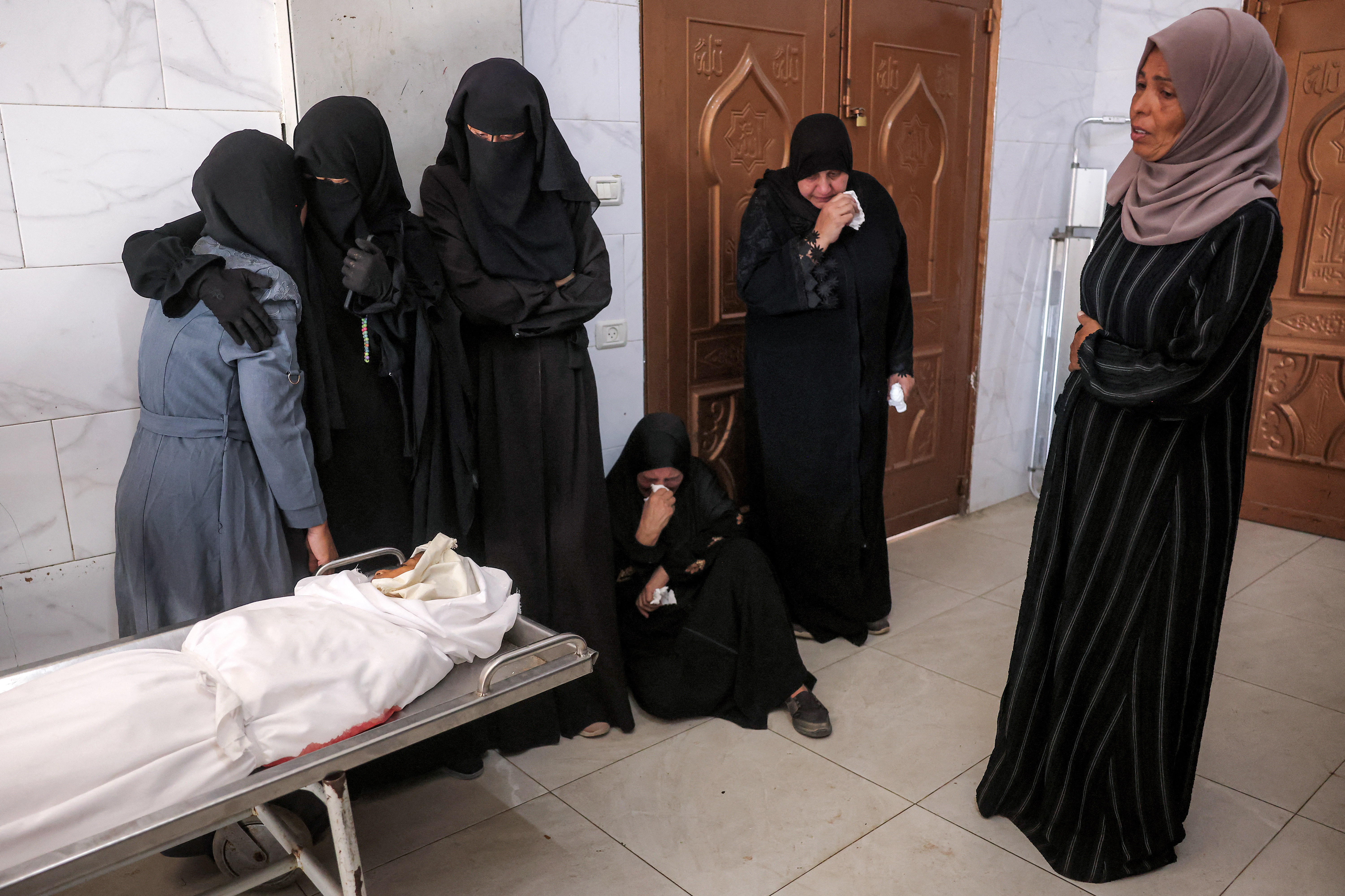 Funeral of Palestinians killed in Israeli bombing on a civilian vehicle