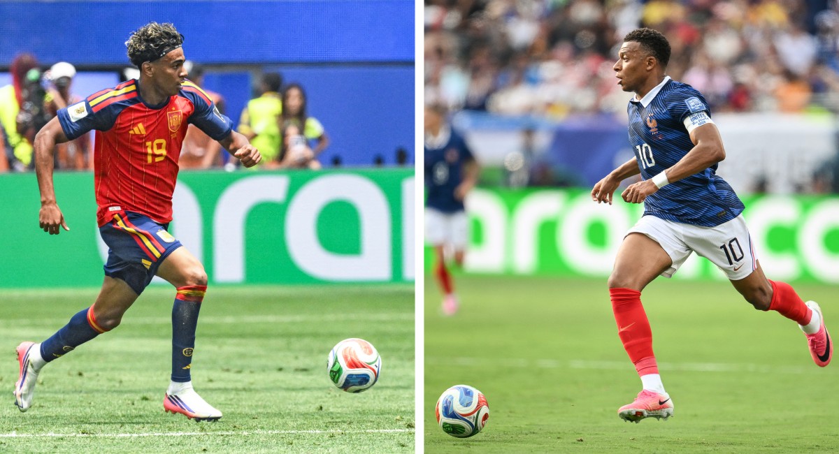 Lamine Yamal and Kylian Mbappe
