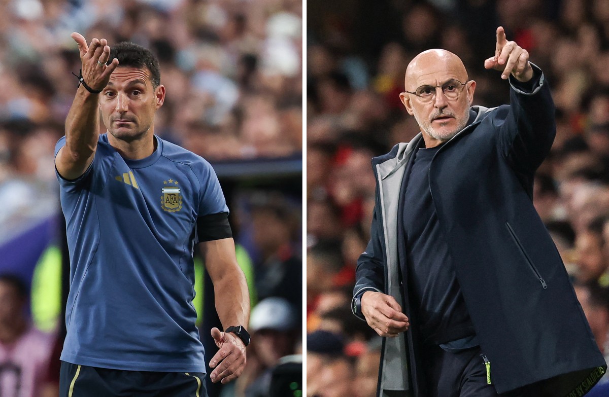 (COMBO) This combination of file photos created on July 16, 2026, shows Argentina's head coach Lionel Scaloni in Kansas City on July 11, 2026 (L); and Spain's Spanish coach Luis de la Fuente in Cornella de Llobregat on March 31, 2026. Spain and Argentina will meet in the 2026 World Cup football tournament final match at the New York/New Jersey Stadium in East Rutherford on July 19, 2026. (Photo by Odd ANDERSEN and Lluis GENE / AFP)