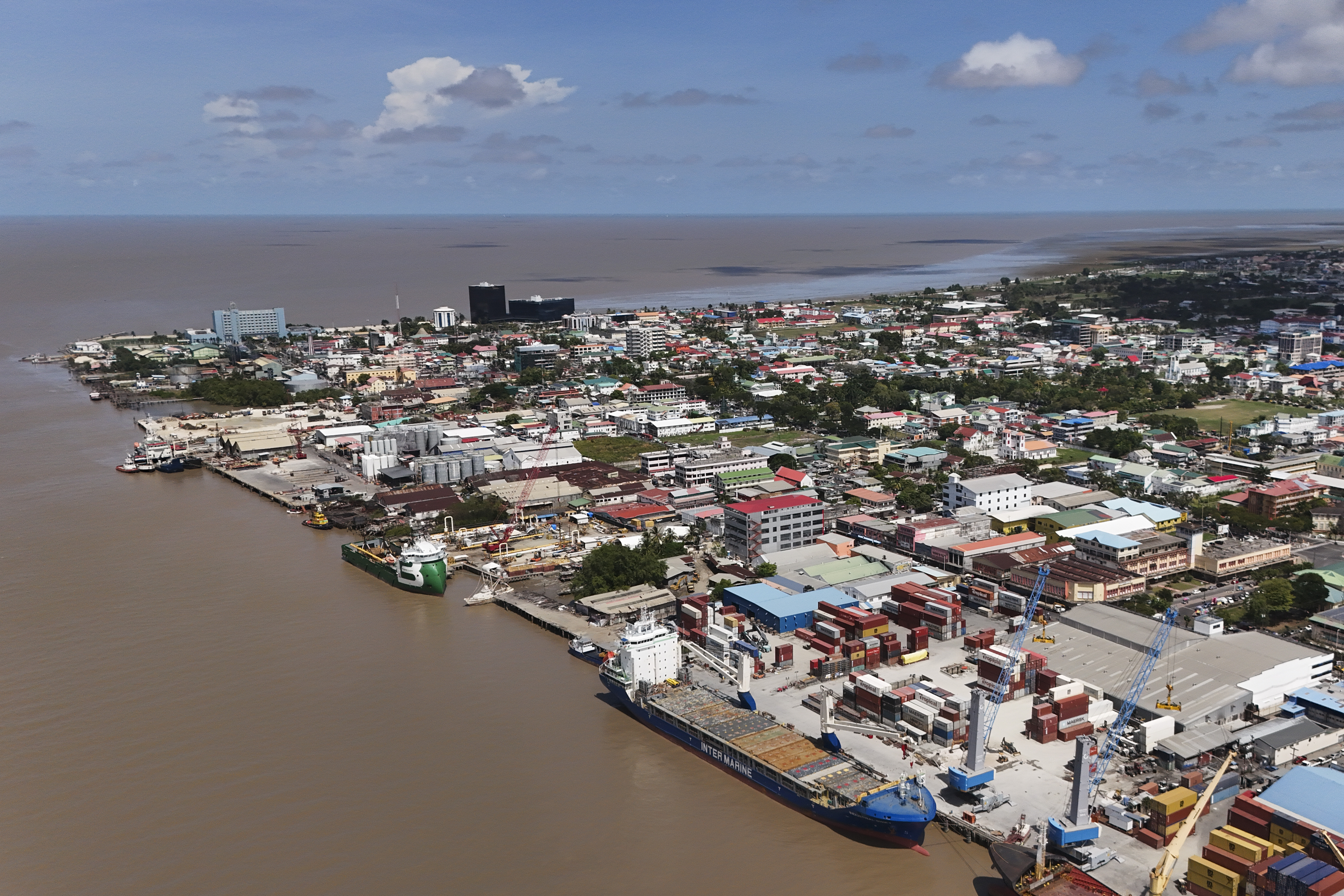 Ships docked at a port