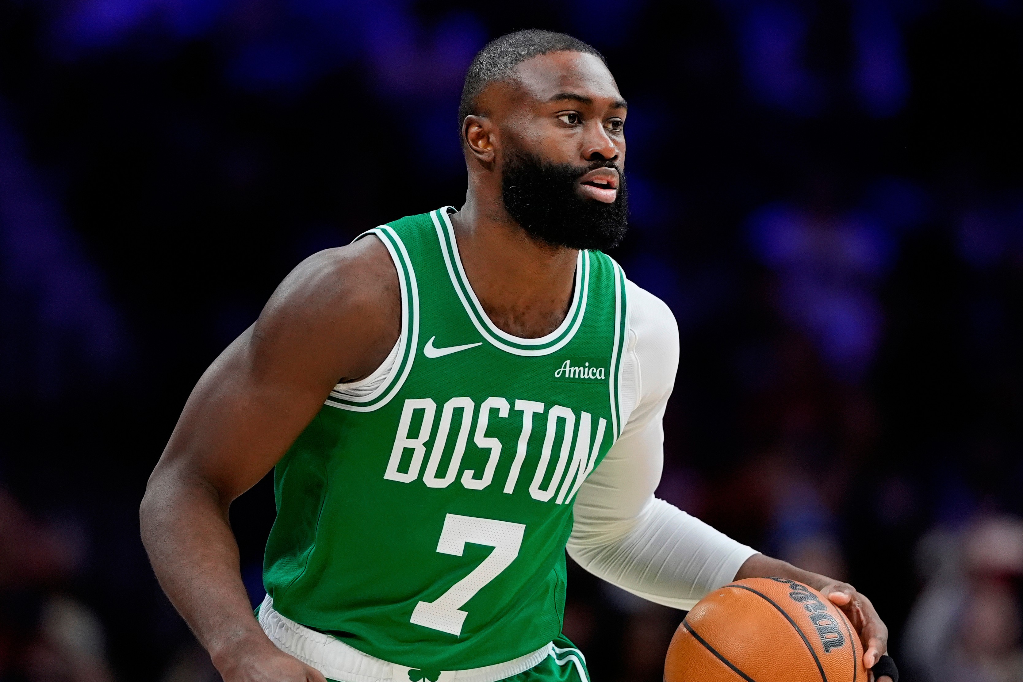 Jaylen Brown in action.